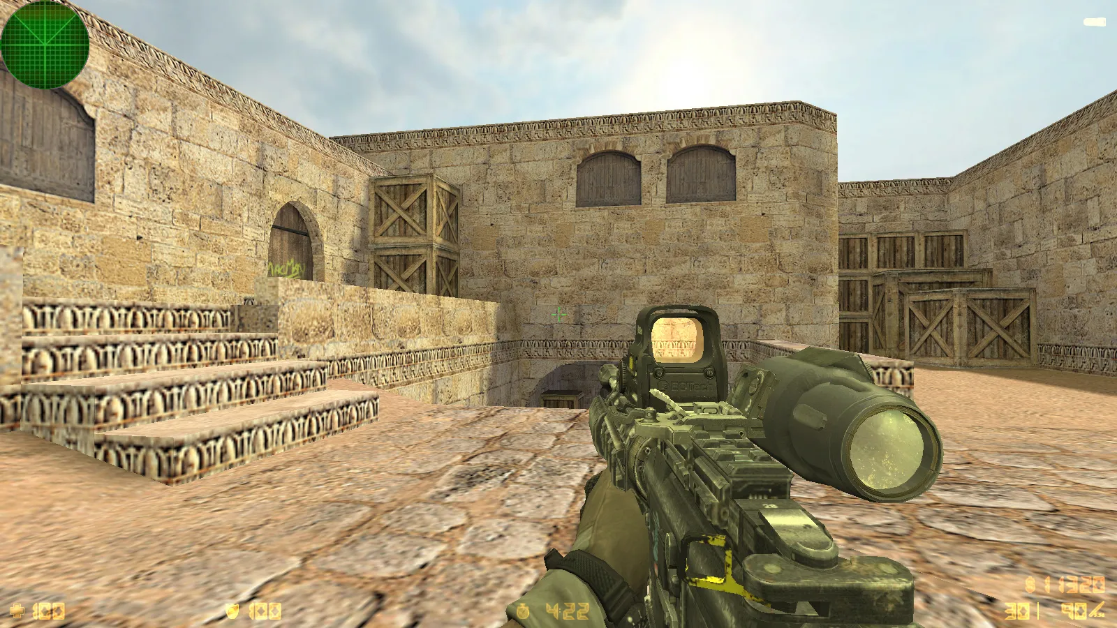 Скриншот  CS 1.6 Rainbow Six: тематическая сборка, 8 модов, оружейные модели, темное меню, конфиг и оптимизация