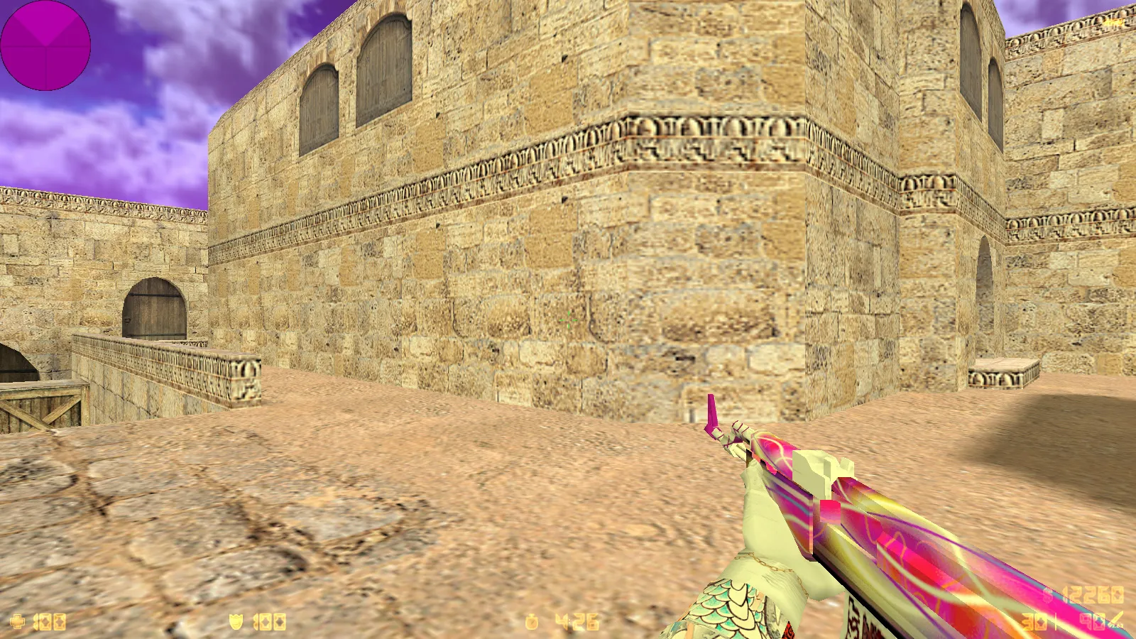 Скриншот CS 1.6 от Ralyyy: блогерская сборка с 9 нововведениями, белые рукава и перчатки, конфиг и тема меню