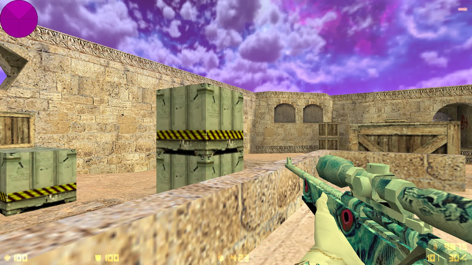 Скриншот  CS 1.6 от Ralyyy: блогерская сборка с 9 нововведениями, белые рукава и перчатки, конфиг и тема меню