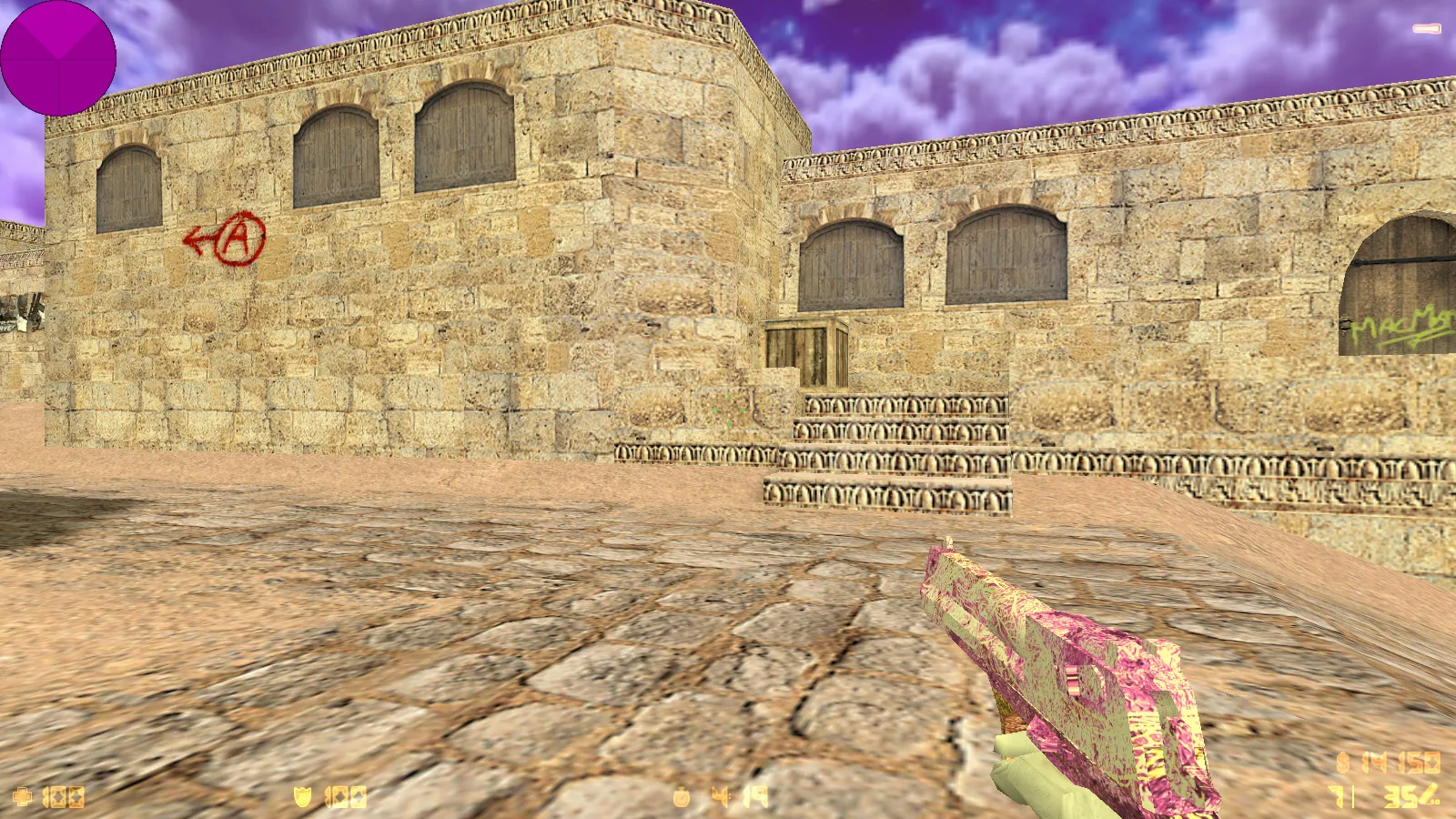 Скриншот  CS 1.6 от Ralyyy: блогерская сборка с 9 нововведениями, белые рукава и перчатки, конфиг и тема меню