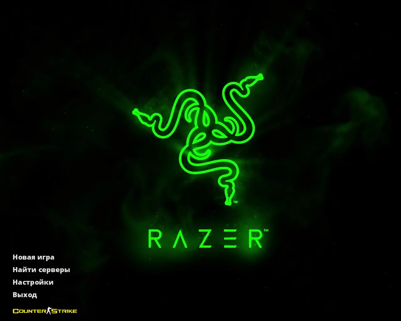 Скриншот CS 1.6 Razer сборка: графика Razer-рукава, красно-синие модели игроков, тема меню и оптимизированный конфиг