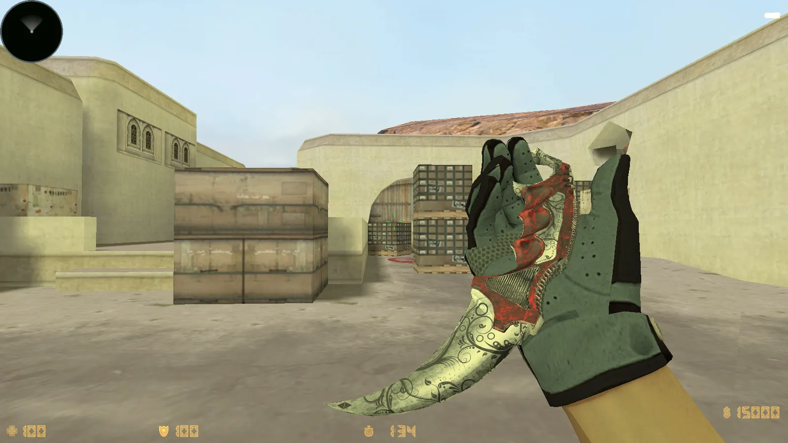 Скриншот CS 1.6 Восстание: 11 модов, CS2 скины v_/p_/w_ и перчатки «Лунный узор», темное меню, музыка, радар и оптимизированный конфиг