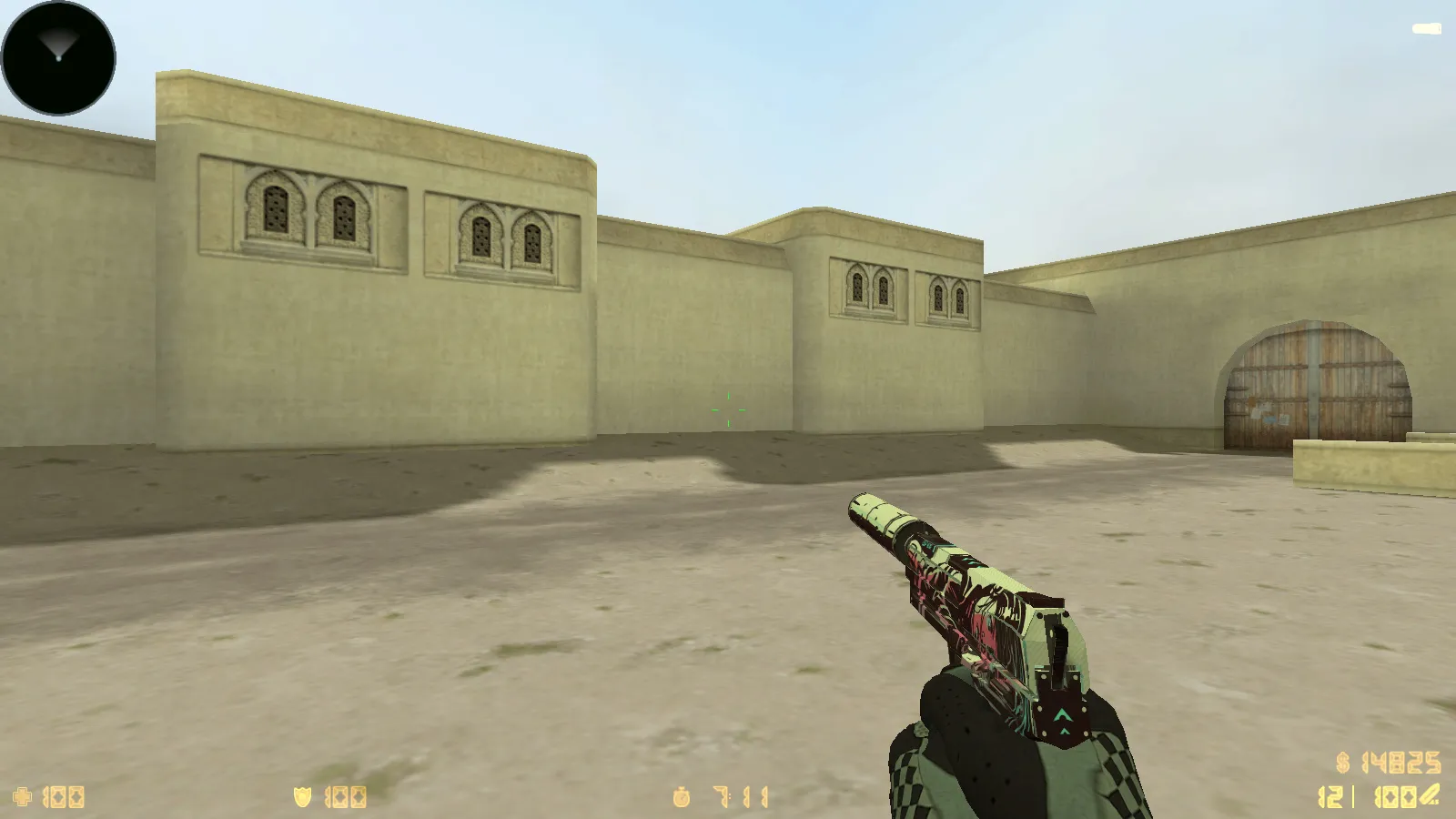 Скриншот  CS 1.6 Восстание: 11 модов, CS2 скины v_/p_/w_ и перчатки «Лунный узор», темное меню, музыка, радар и оптимизированный конфиг