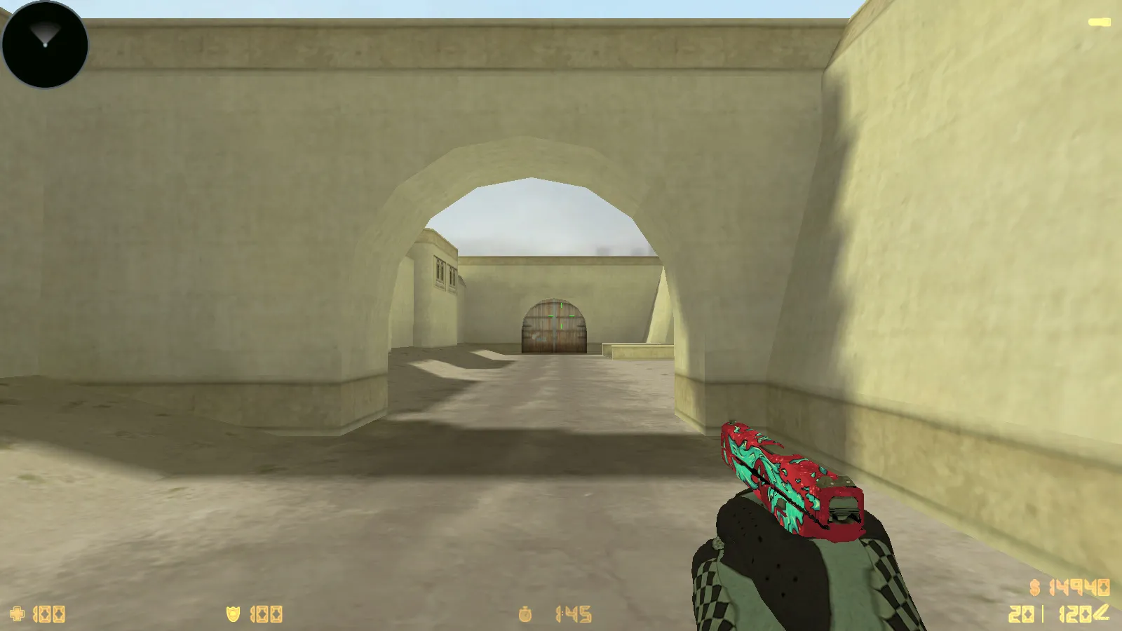 Скриншот  CS 1.6 Восстание: 11 модов, CS2 скины v_/p_/w_ и перчатки «Лунный узор», темное меню, музыка, радар и оптимизированный конфиг