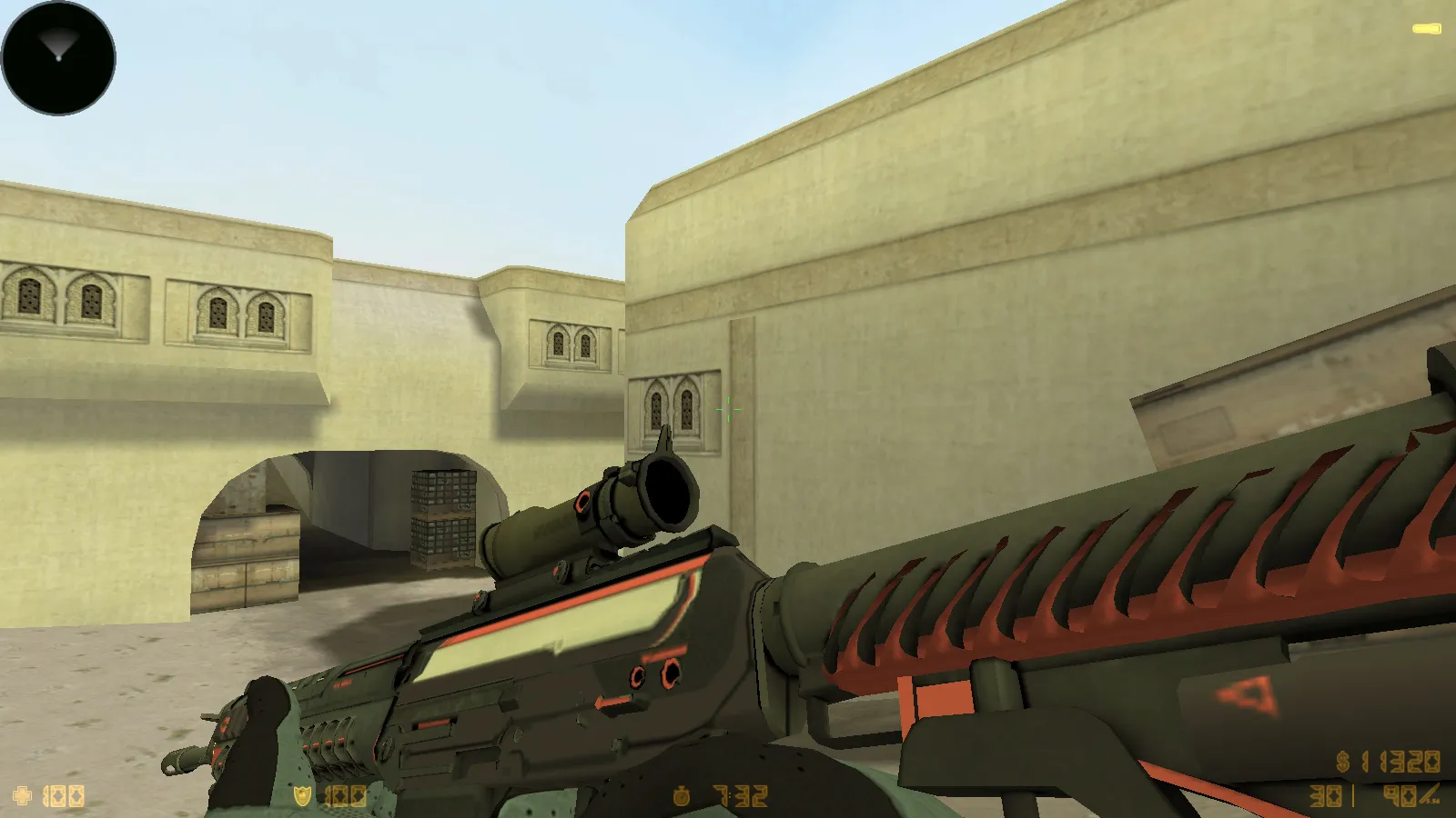 Скриншот  CS 1.6 Восстание: 11 модов, CS2 скины v_/p_/w_ и перчатки «Лунный узор», темное меню, музыка, радар и оптимизированный конфиг