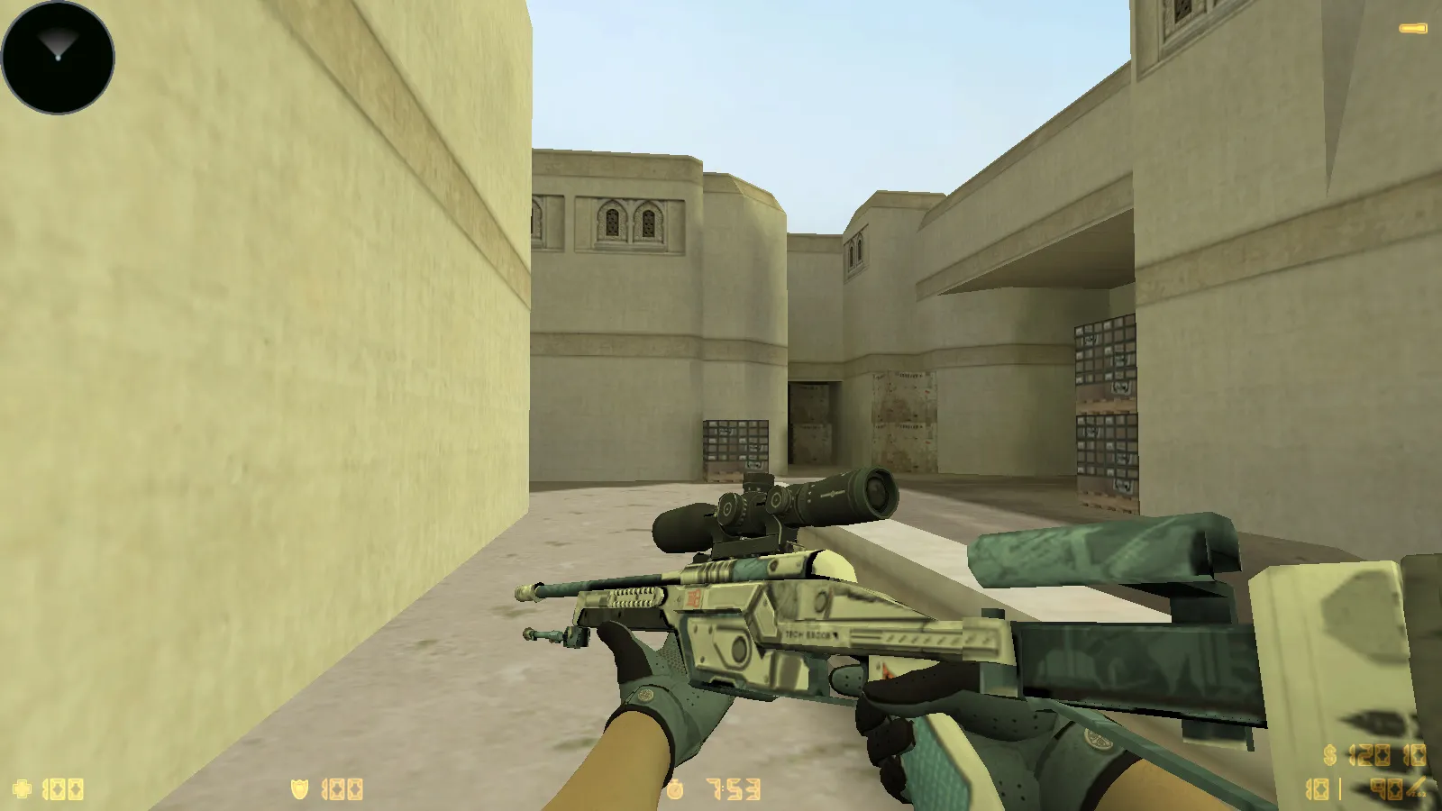 Скриншот  CS 1.6 Восстание: 11 модов, CS2 скины v_/p_/w_ и перчатки «Лунный узор», темное меню, музыка, радар и оптимизированный конфиг