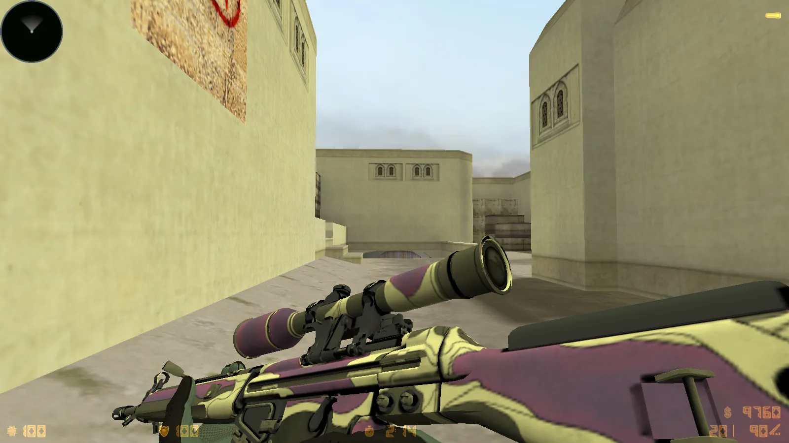 Скриншот  CS 1.6 Восстание: 11 модов, CS2 скины v_/p_/w_ и перчатки «Лунный узор», темное меню, музыка, радар и оптимизированный конфиг