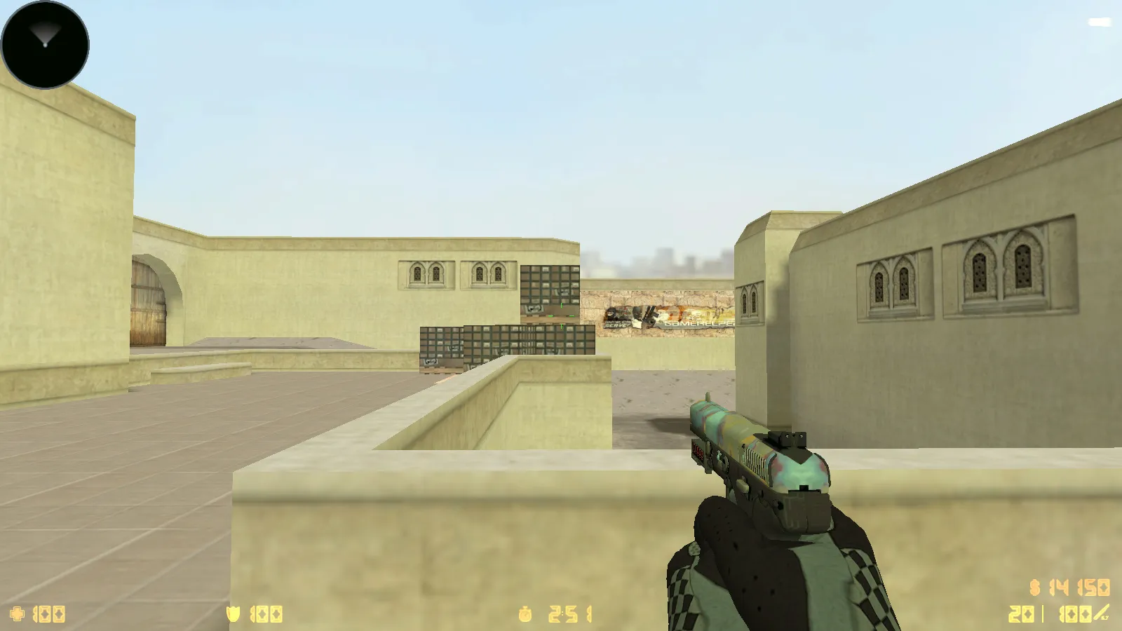 Скриншот  CS 1.6 Восстание: 11 модов, CS2 скины v_/p_/w_ и перчатки «Лунный узор», темное меню, музыка, радар и оптимизированный конфиг