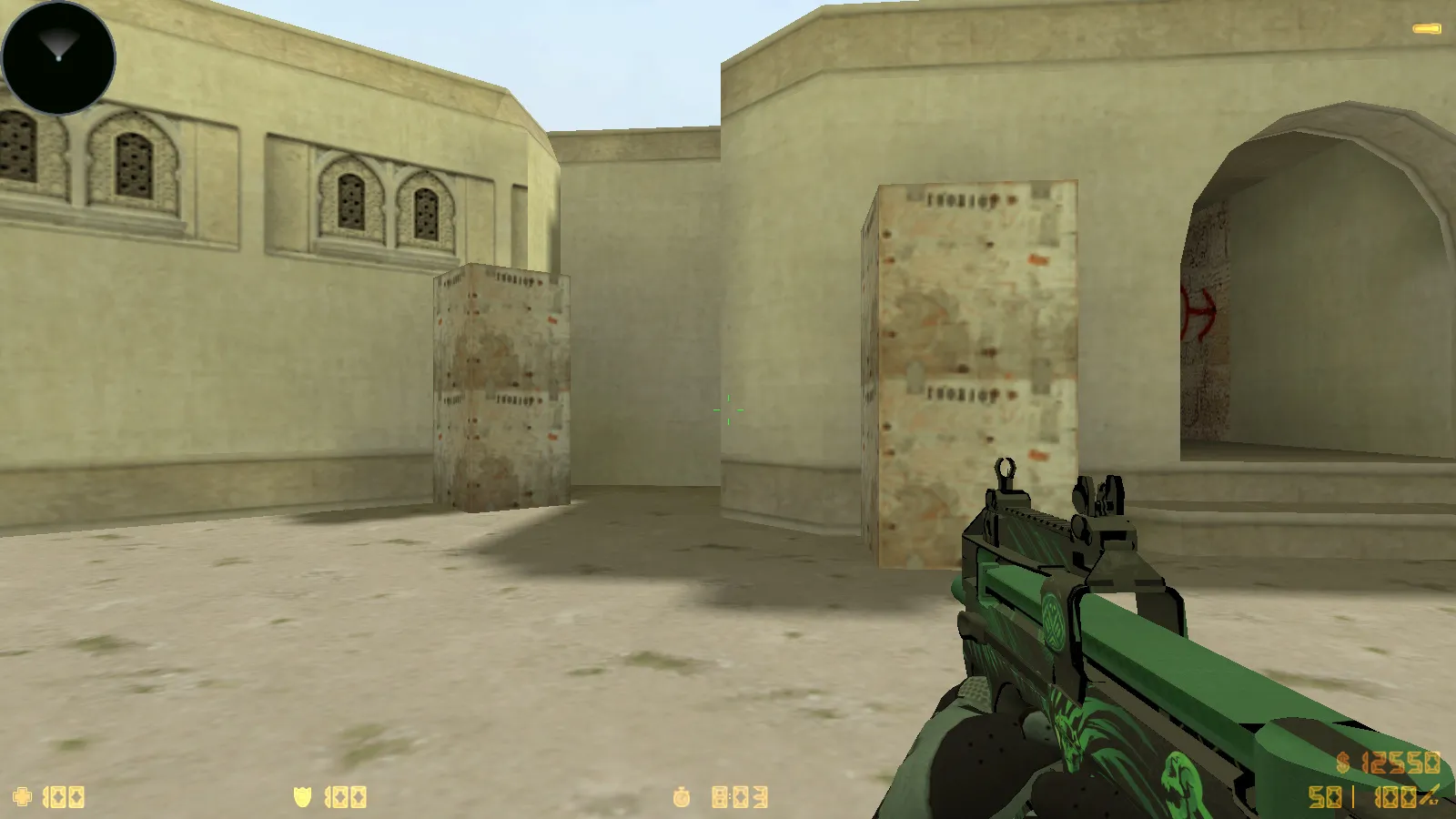 Скриншот  CS 1.6 Восстание: 11 модов, CS2 скины v_/p_/w_ и перчатки «Лунный узор», темное меню, музыка, радар и оптимизированный конфиг