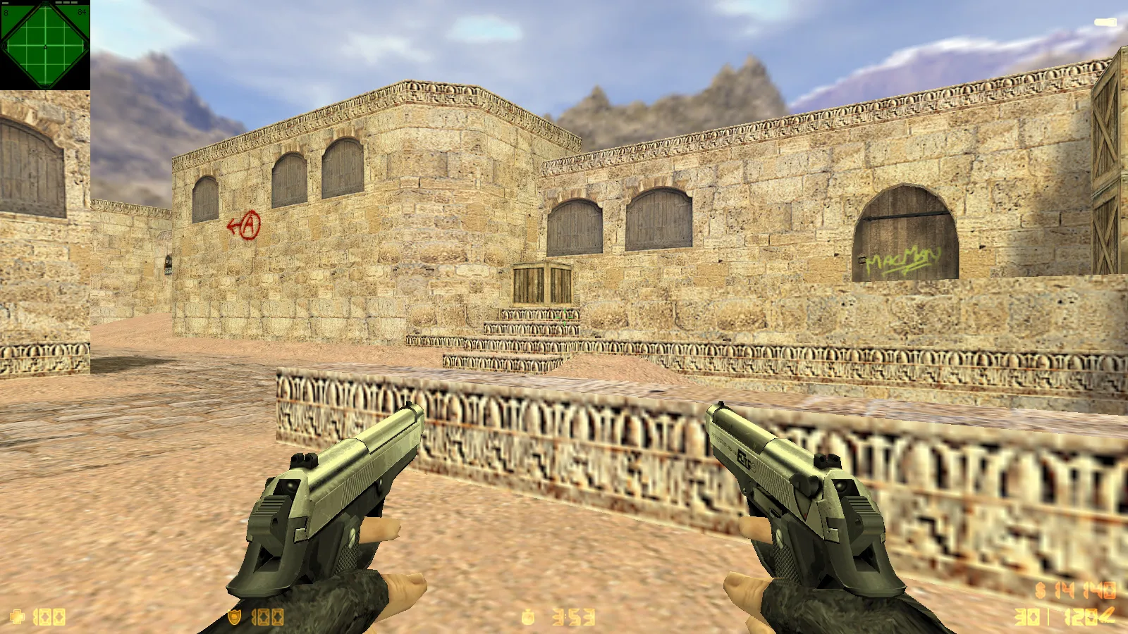 Скриншот  CS 1.6 Reloaded: скины и графика, оптимальный конфиг, звуки, радар и темное меню