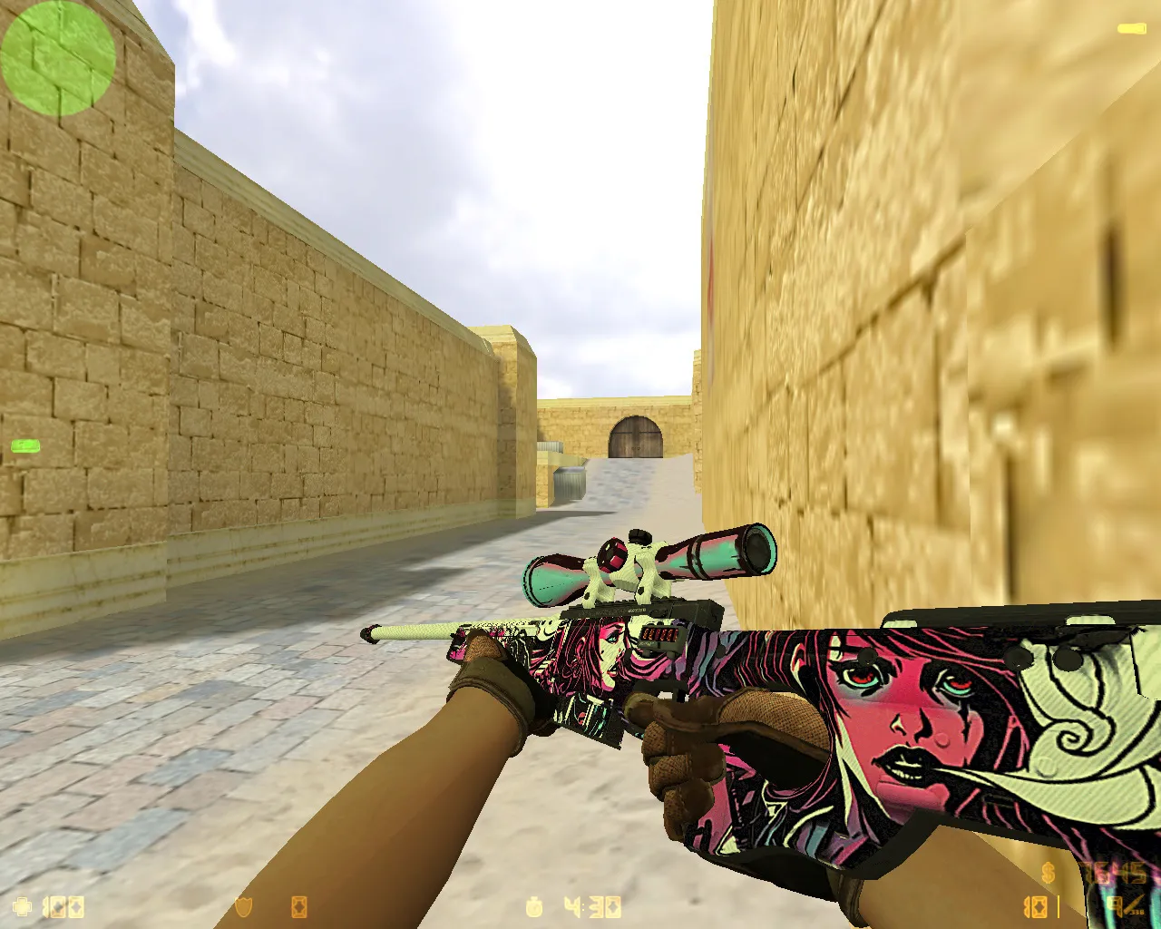 Скриншот CS 1.6 Revision — сборка с 24 скинами, Ninjas in Pyjamas перчатками, темной темой меню и оптимизированным config.cfg