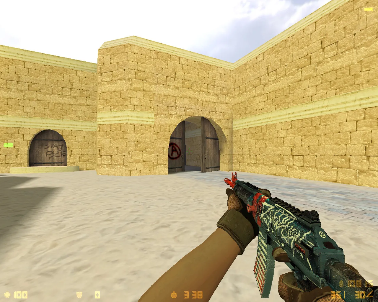 Скриншот  CS 1.6 Revision — сборка с 24 скинами, Ninjas in Pyjamas перчатками, темной темой меню и оптимизированным config.cfg