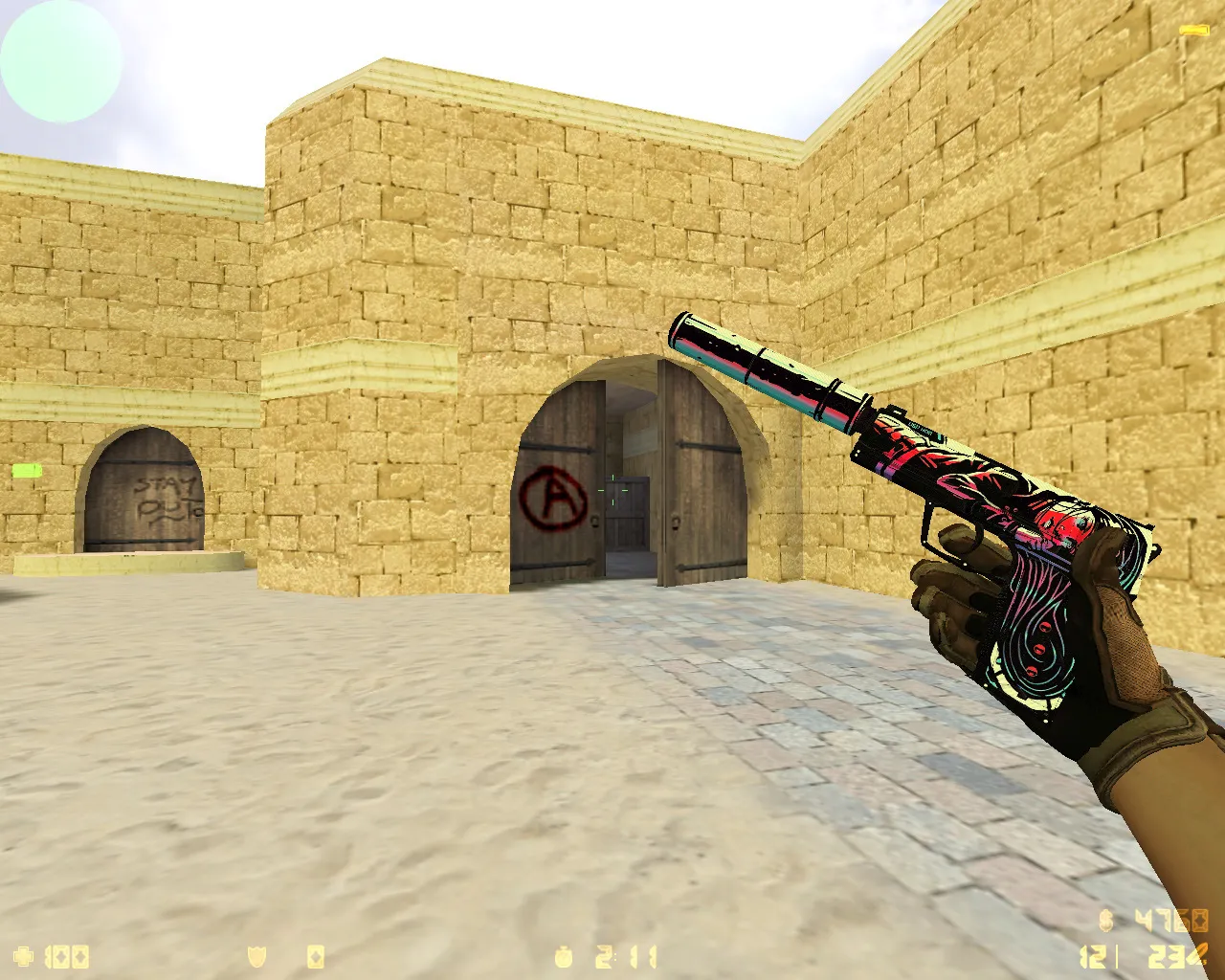 Скриншот  CS 1.6 Revision — сборка с 24 скинами, Ninjas in Pyjamas перчатками, темной темой меню и оптимизированным config.cfg