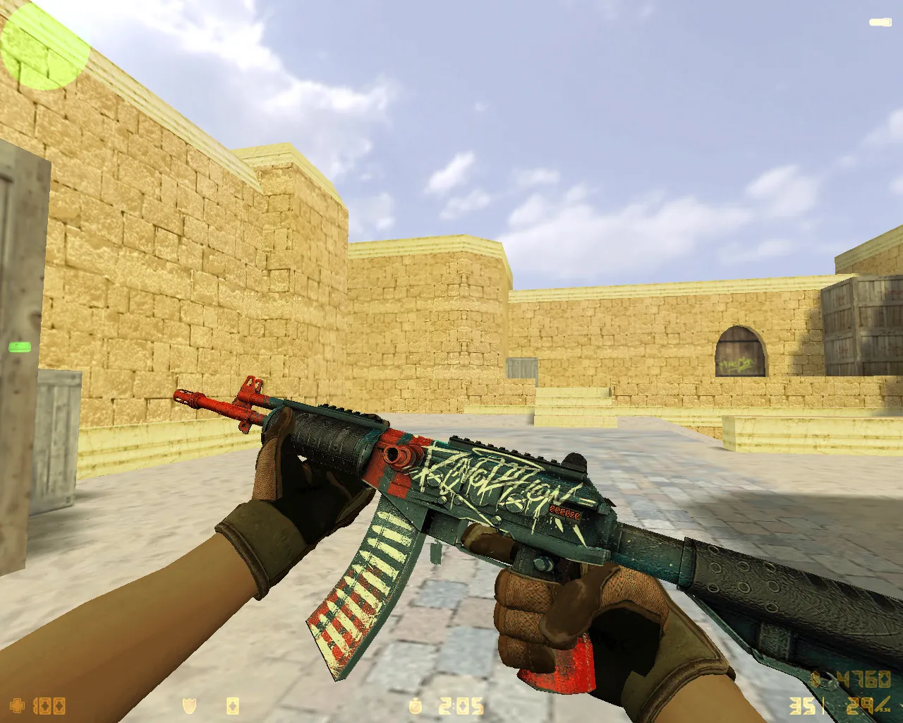 Скриншот  CS 1.6 Revision — сборка с 24 скинами, Ninjas in Pyjamas перчатками, темной темой меню и оптимизированным config.cfg