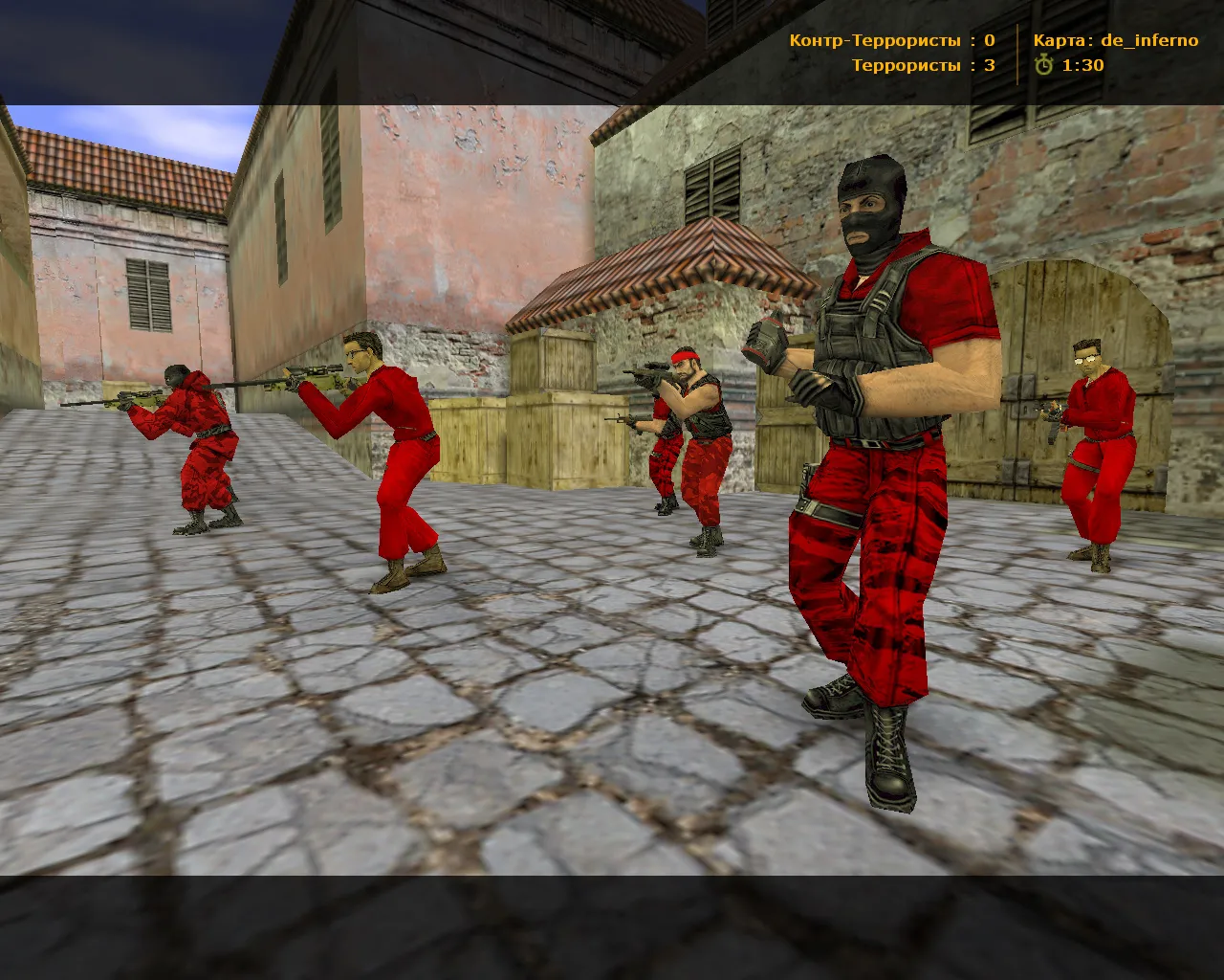 Скриншот  CS 1.6 Revision — сборка с 24 скинами, Ninjas in Pyjamas перчатками, темной темой меню и оптимизированным config.cfg