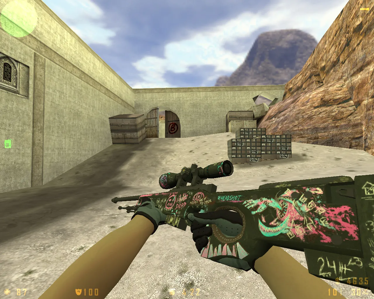 Скриншот  CS 1.6 Revolt: скины и графика, 11 правок, 27 моделей, темное меню, звуки и конфиг