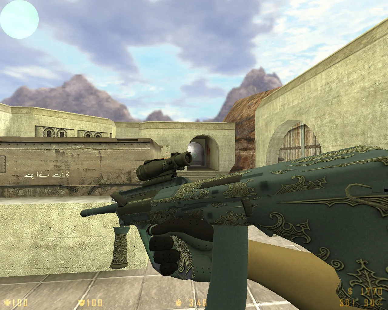 Скриншот  CS 1.6 Revolt: скины и графика, 11 правок, 27 моделей, темное меню, звуки и конфиг