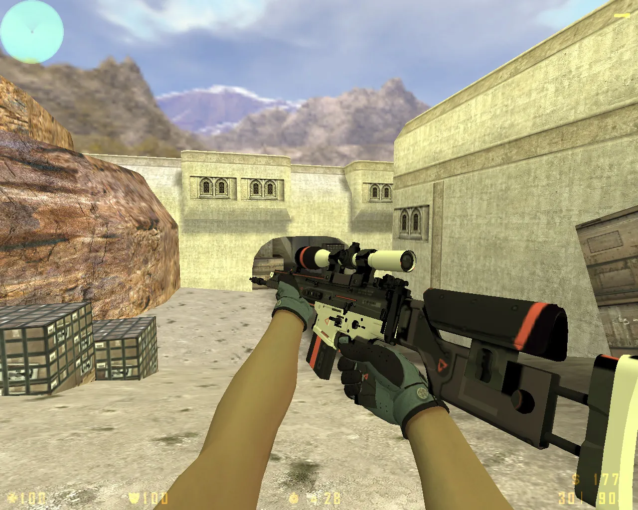 Скриншот  CS 1.6 Revolt: скины и графика, 11 правок, 27 моделей, темное меню, звуки и конфиг