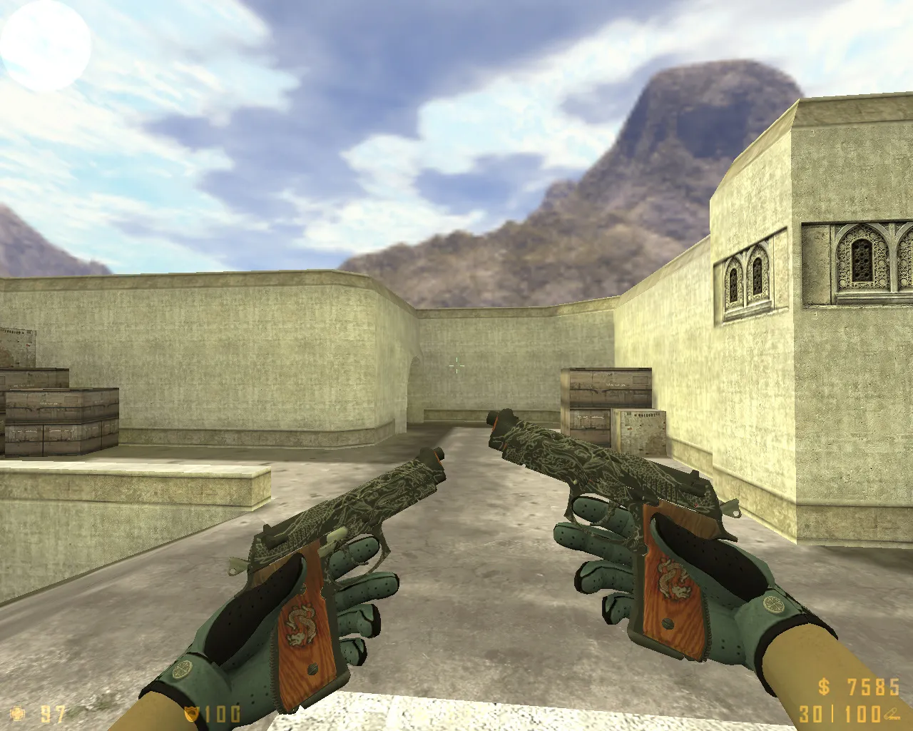 Скриншот  CS 1.6 Revolt: скины и графика, 11 правок, 27 моделей, темное меню, звуки и конфиг