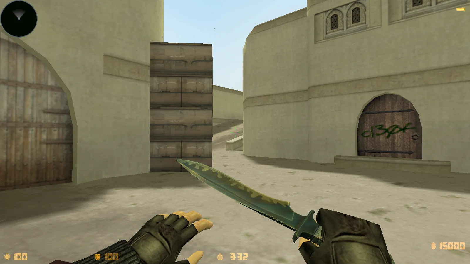 Скриншот CS 1.6 Rezan — сборка с 10 аддонами: HD оружие, темная тема меню, звуки, музыка, текстуры, небо и оптимизированный config.cfg