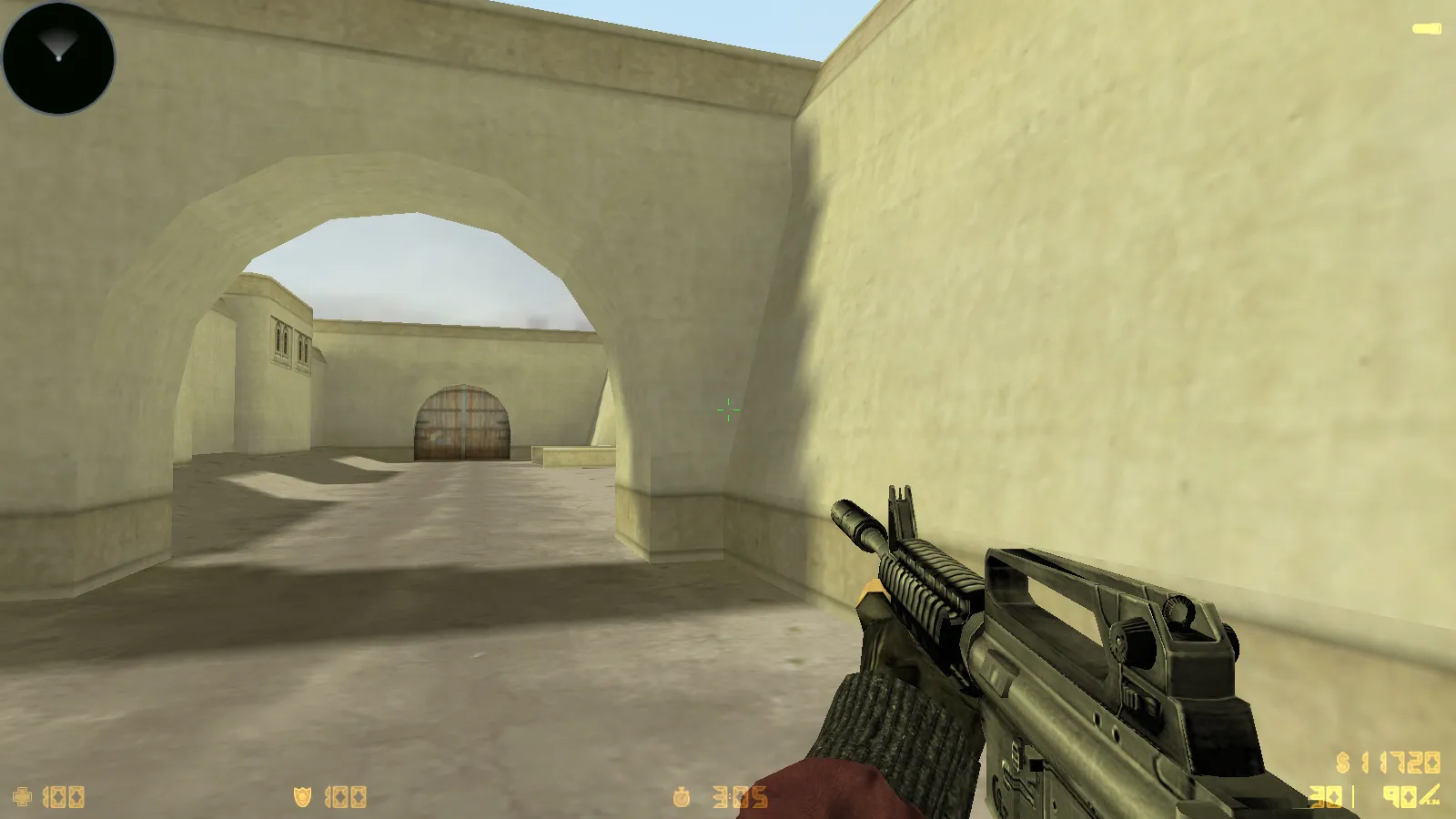 Скриншот CS 1.6 Rezan — сборка с 10 аддонами: HD оружие, темная тема меню, звуки, музыка, текстуры, небо и оптимизированный config.cfg