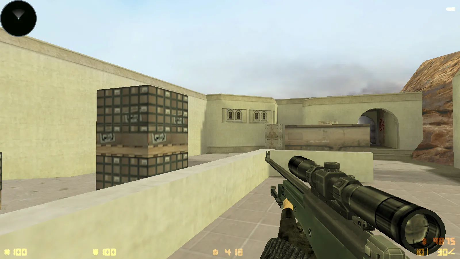 Скриншот  CS 1.6 Rezan — сборка с 10 аддонами: HD оружие, темная тема меню, звуки, музыка, текстуры, небо и оптимизированный config.cfg