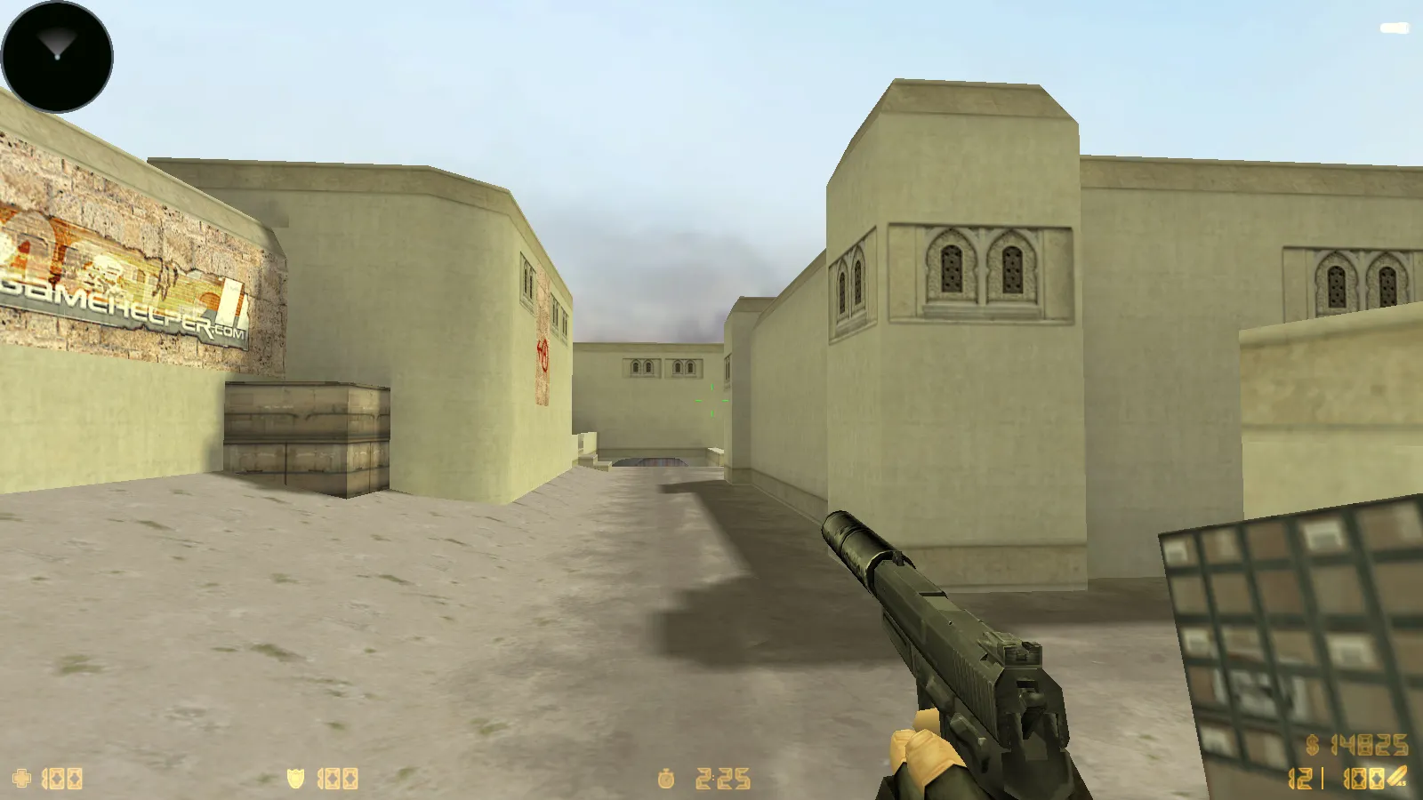 Скриншот  CS 1.6 Rezan — сборка с 10 аддонами: HD оружие, темная тема меню, звуки, музыка, текстуры, небо и оптимизированный config.cfg