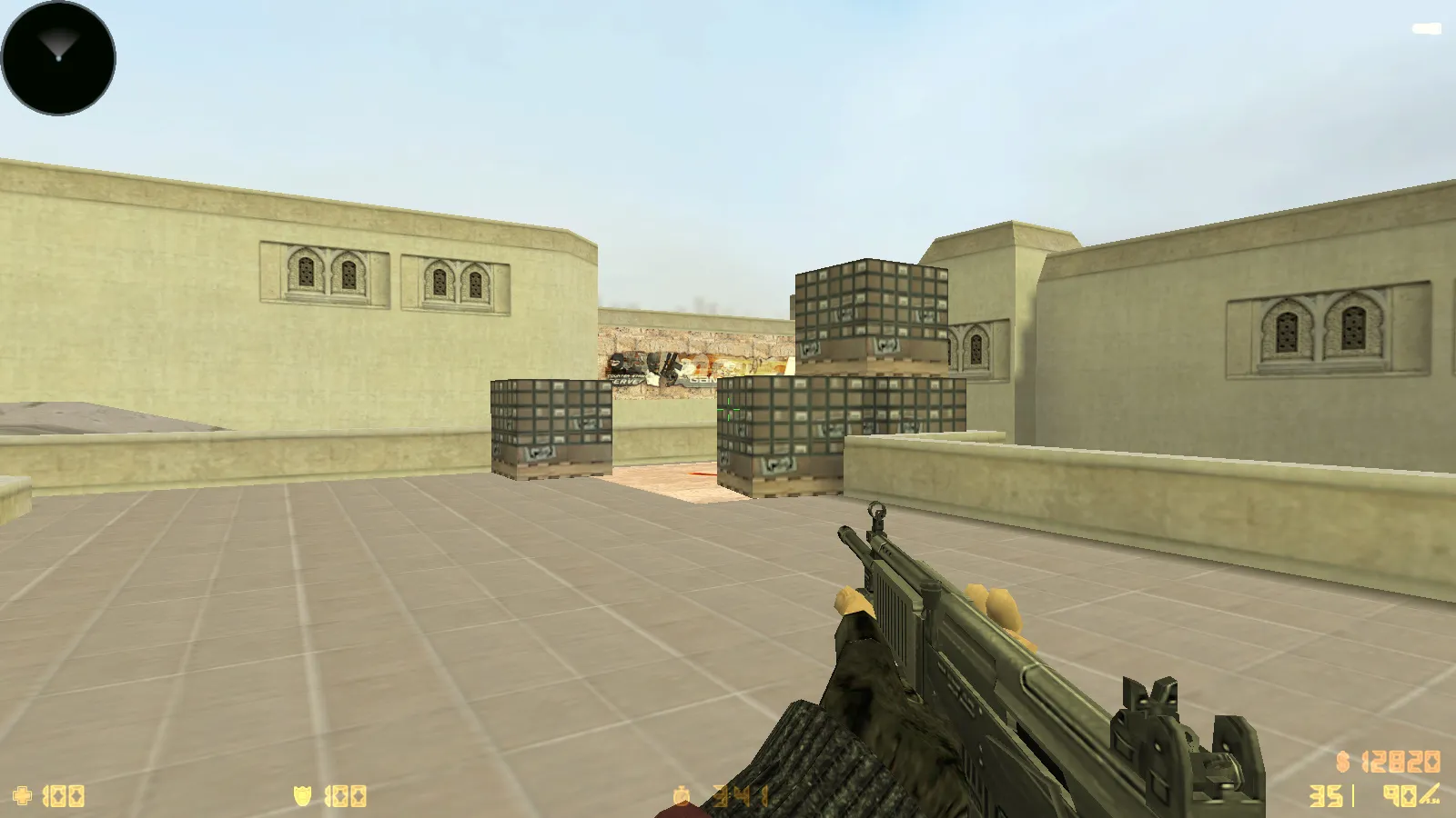 Скриншот  CS 1.6 Rezan — сборка с 10 аддонами: HD оружие, темная тема меню, звуки, музыка, текстуры, небо и оптимизированный config.cfg