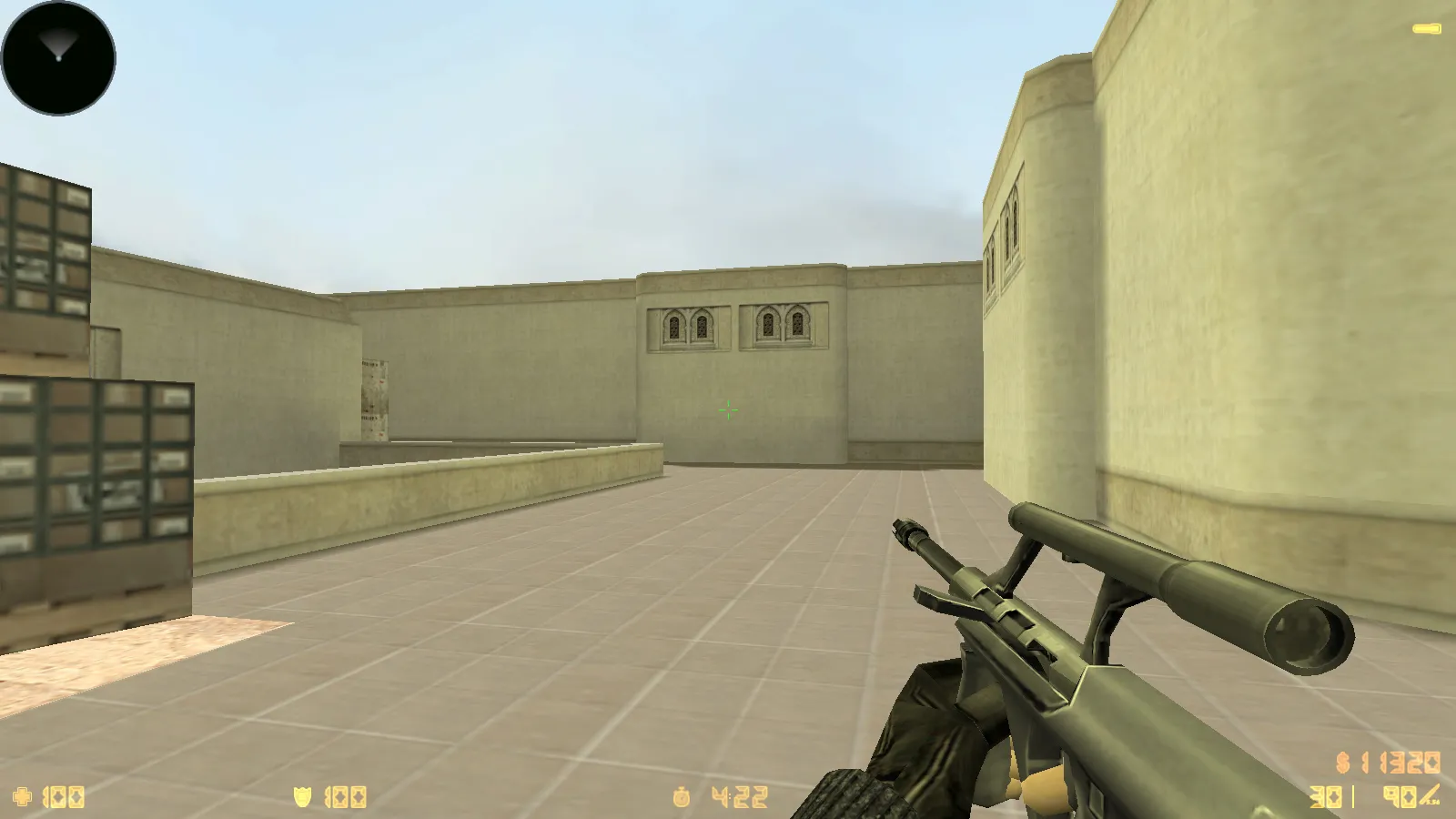 Скриншот  CS 1.6 Rezan — сборка с 10 аддонами: HD оружие, темная тема меню, звуки, музыка, текстуры, небо и оптимизированный config.cfg