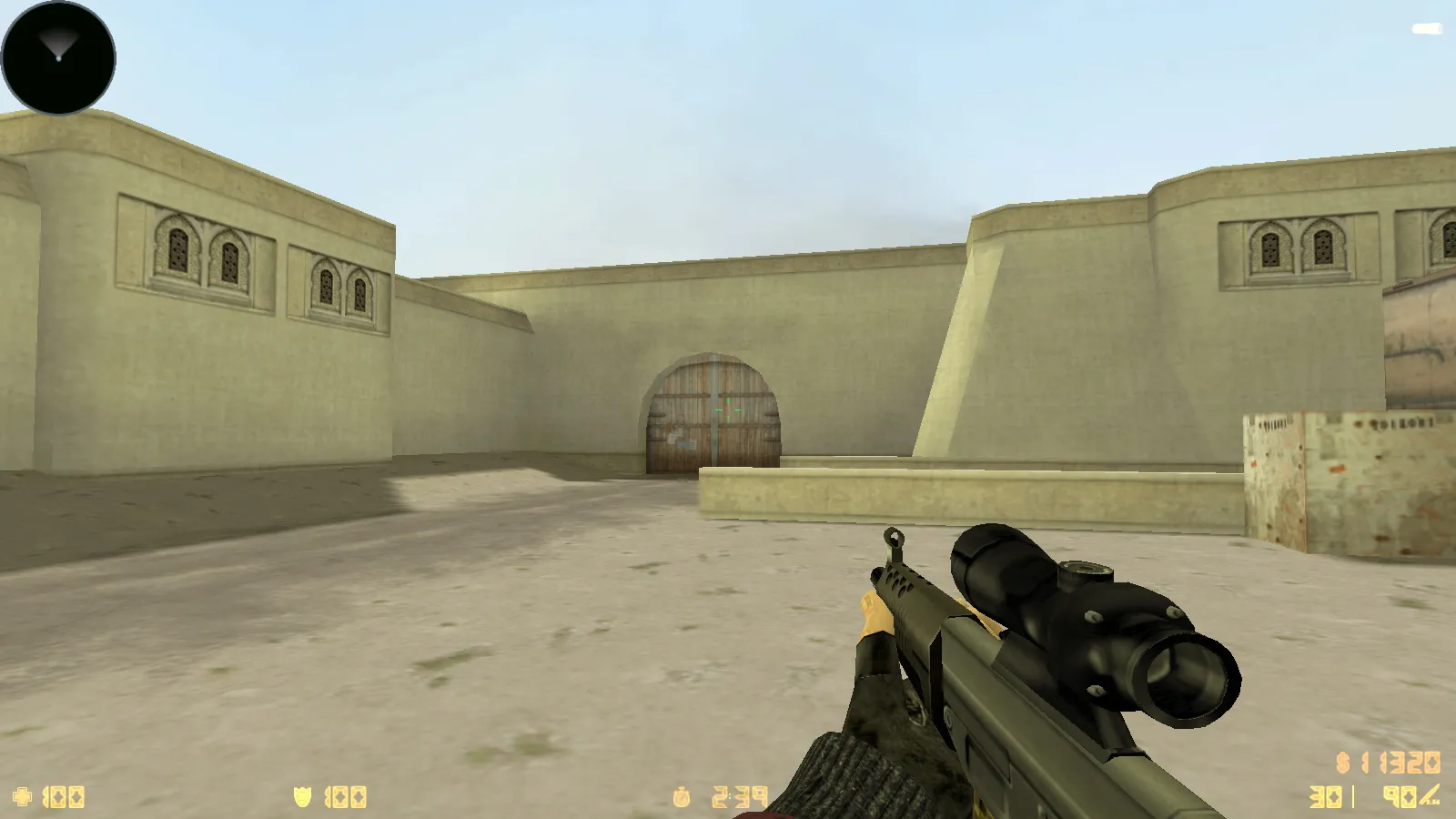 Скриншот  CS 1.6 Rezan — сборка с 10 аддонами: HD оружие, темная тема меню, звуки, музыка, текстуры, небо и оптимизированный config.cfg