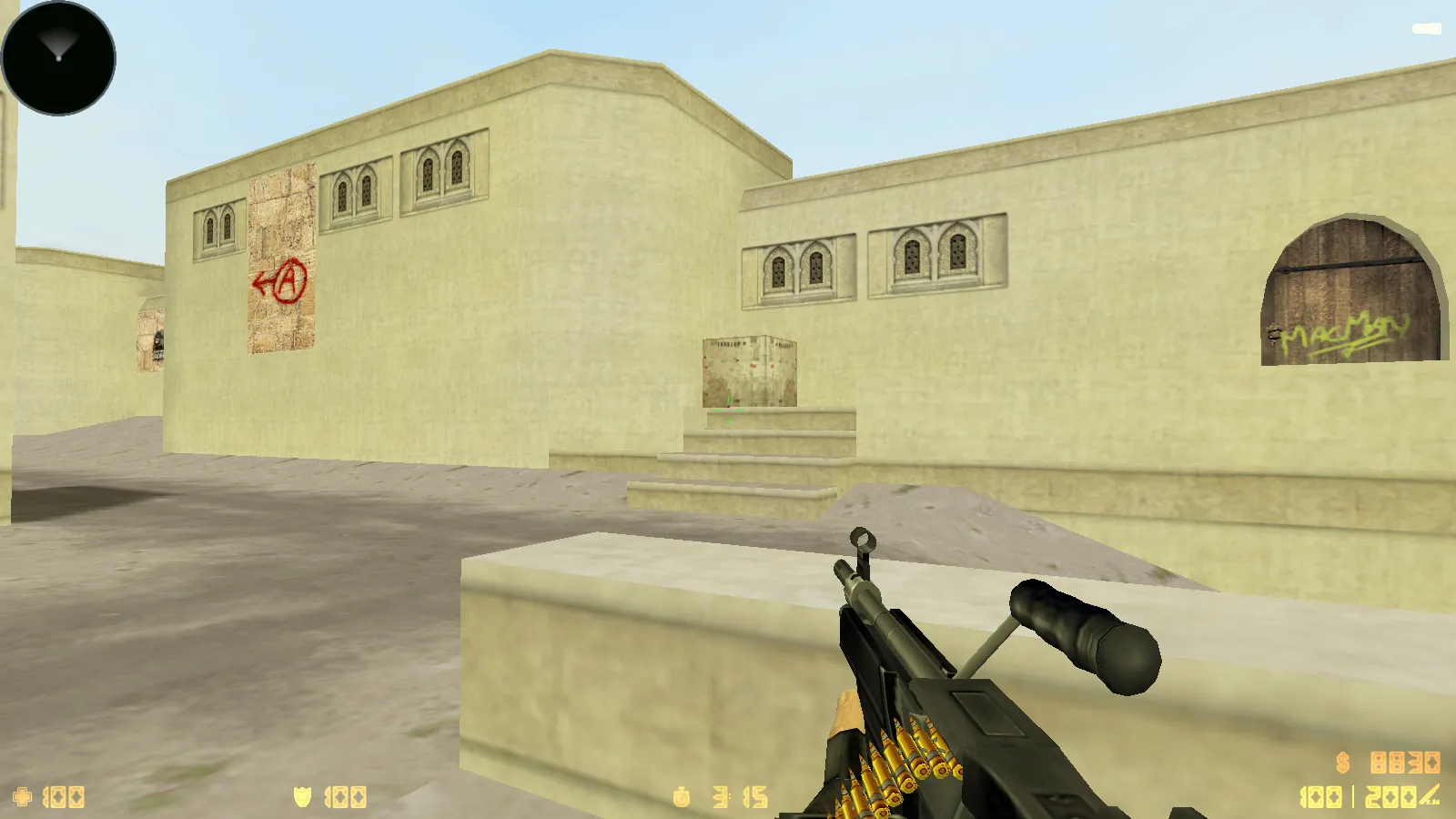 Скриншот  CS 1.6 Rezan — сборка с 10 аддонами: HD оружие, темная тема меню, звуки, музыка, текстуры, небо и оптимизированный config.cfg