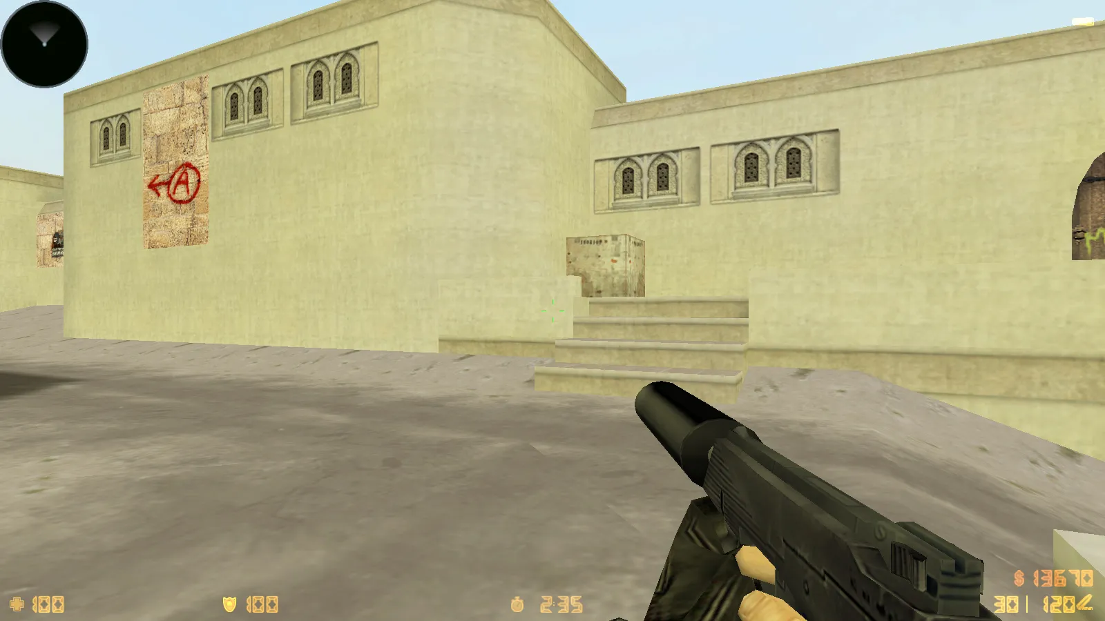 Скриншот  CS 1.6 Rezan — сборка с 10 аддонами: HD оружие, темная тема меню, звуки, музыка, текстуры, небо и оптимизированный config.cfg