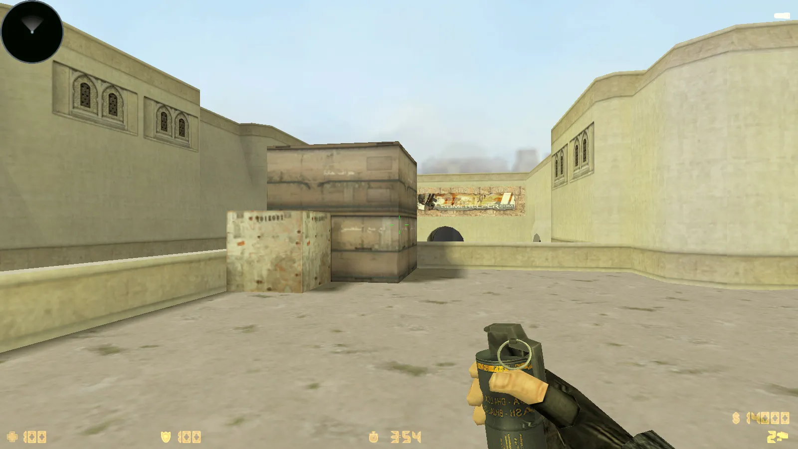 Скриншот  CS 1.6 Rezan — сборка с 10 аддонами: HD оружие, темная тема меню, звуки, музыка, текстуры, небо и оптимизированный config.cfg