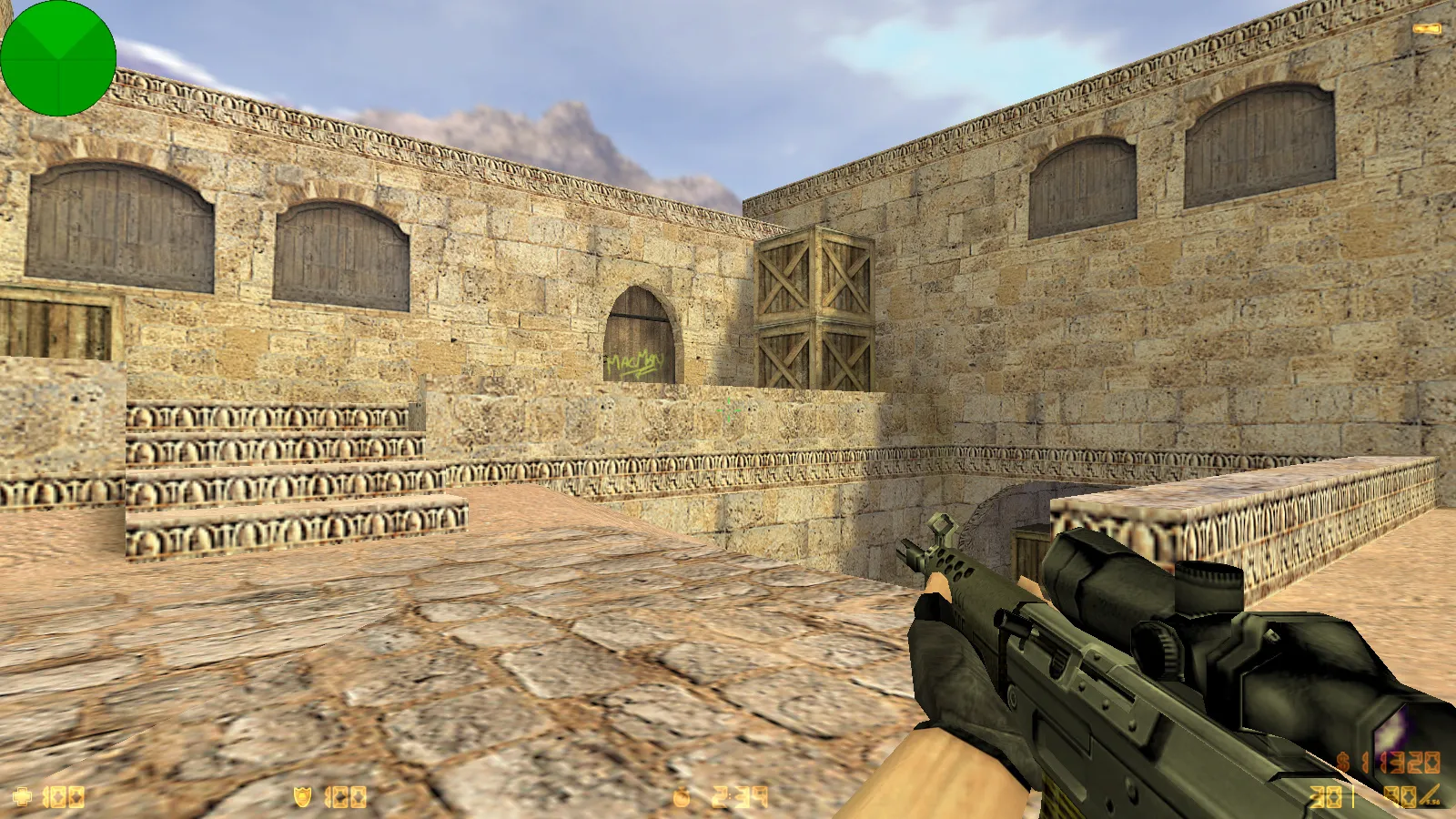 Скриншот  CS 1.6 SK Gaming: скины оружия, красно-синие модели, темное меню, оптимизированный config.cfg и чистая установка