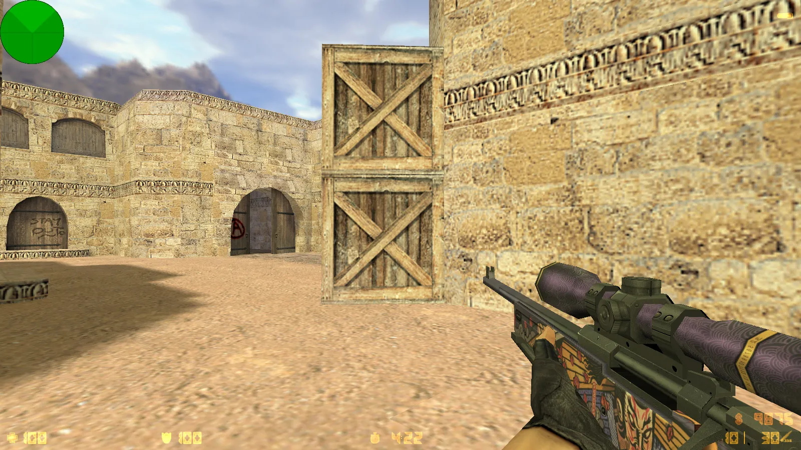 Скриншот  CS 1.6 от Sanek: блогерская сборка с 6 модами, скинами оружия, цветными моделями, темным меню и оптимизированным конфигом