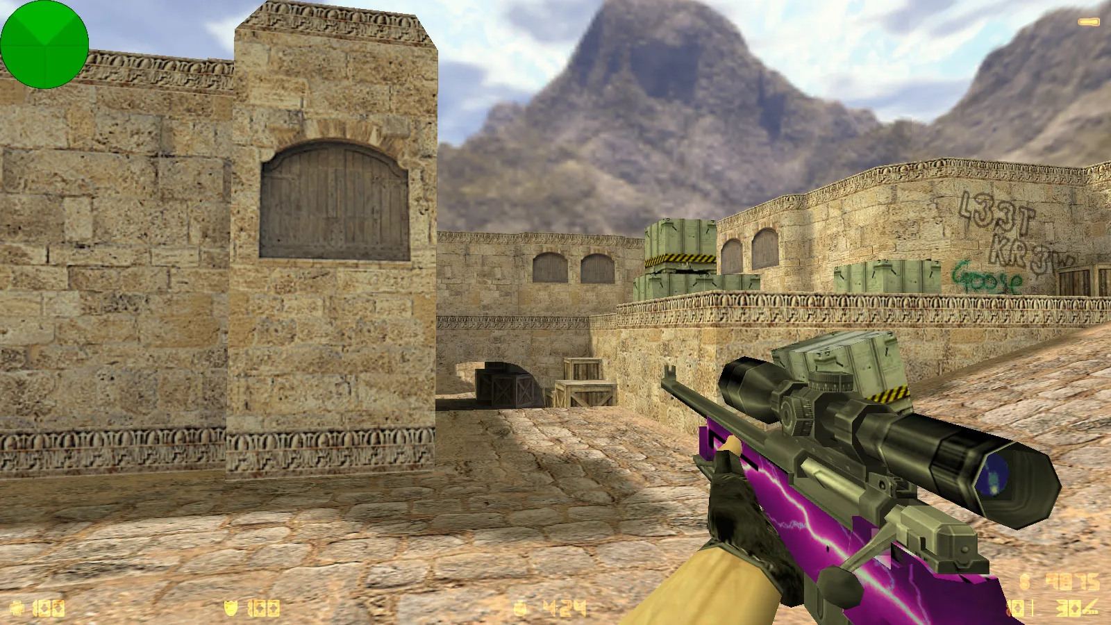 Скриншот  CS 1.6 от Санятиза: блогерская сборка с любимыми скинами, красно/синими моделями, P250 и оптимизированным конфигом