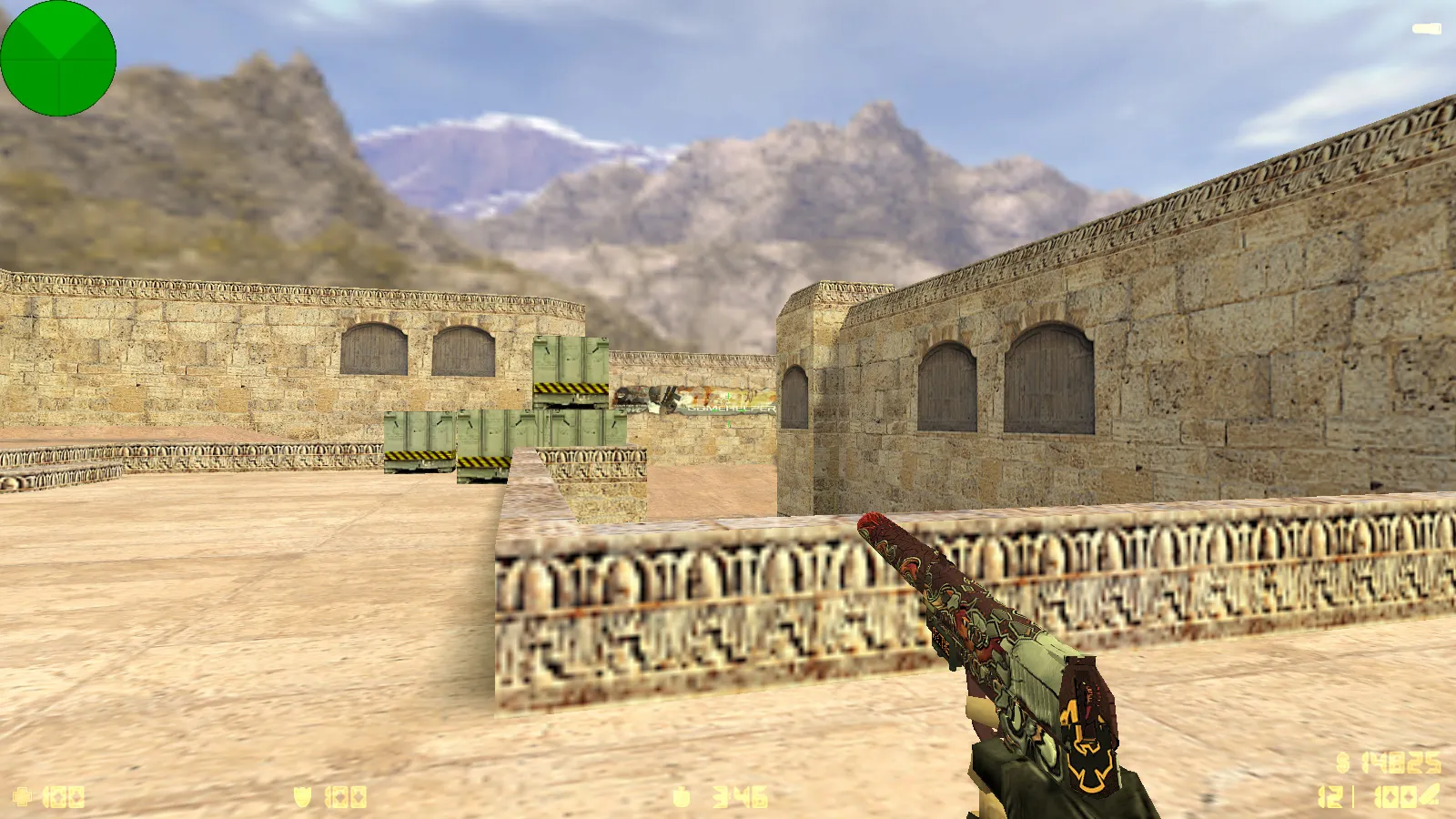 Скриншот  CS 1.6 от Санятиза: блогерская сборка с любимыми скинами, красно/синими моделями, P250 и оптимизированным конфигом