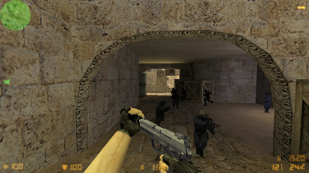 Скриншот CS 1.6 с русским чатом и ником — чистая сборка для кириллицы, удобный ввод, стабильная игра онлайн и с ботами