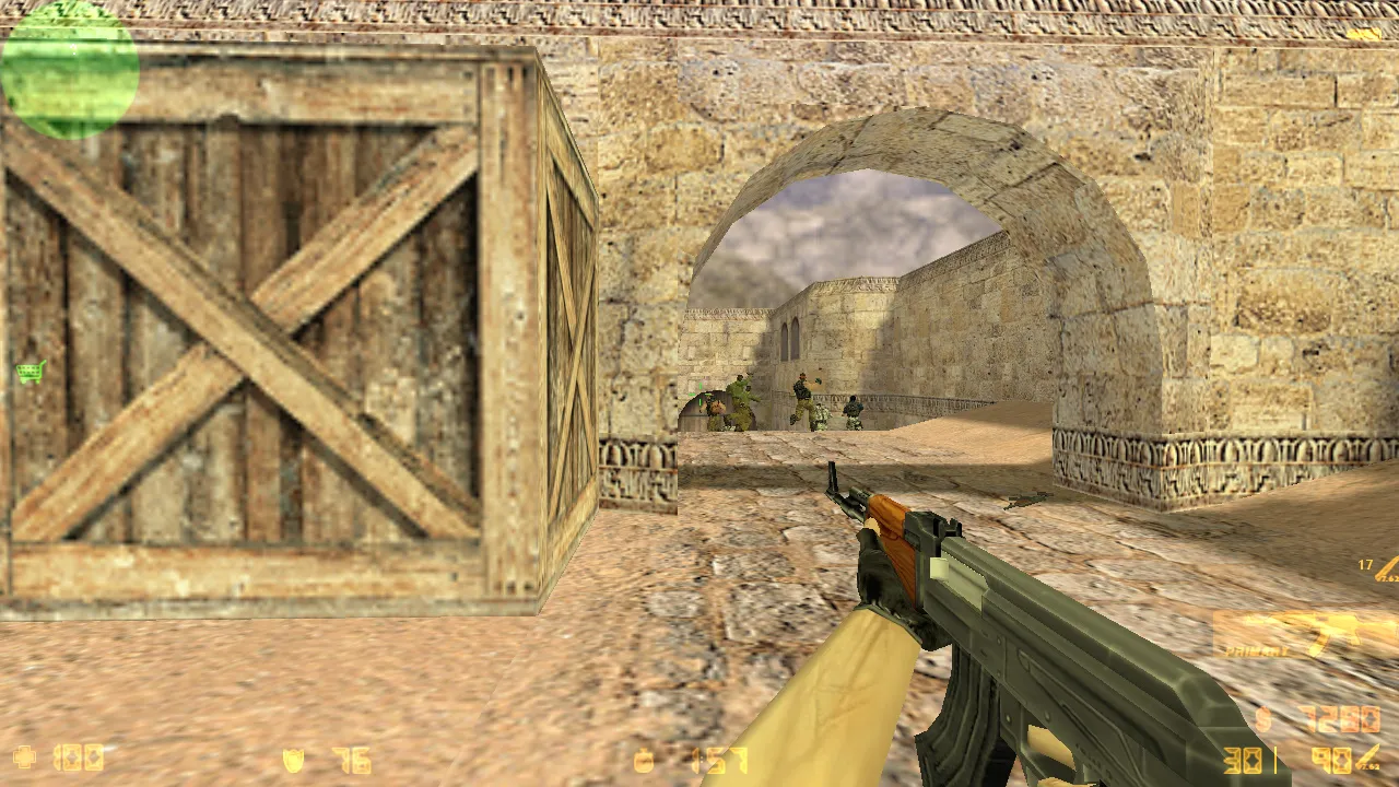 Скриншот CS 1.6 для читов: тестовая сборка, чистый config.cfg, защита от подмены MasterServer, оптимизация и ОС