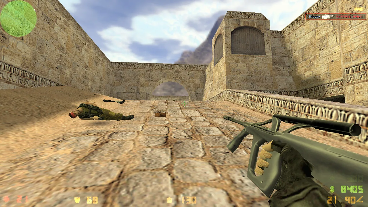 Скриншот CS 1.6 для читов: тестовая сборка, чистый config.cfg, защита от подмены MasterServer, оптимизация и ОС