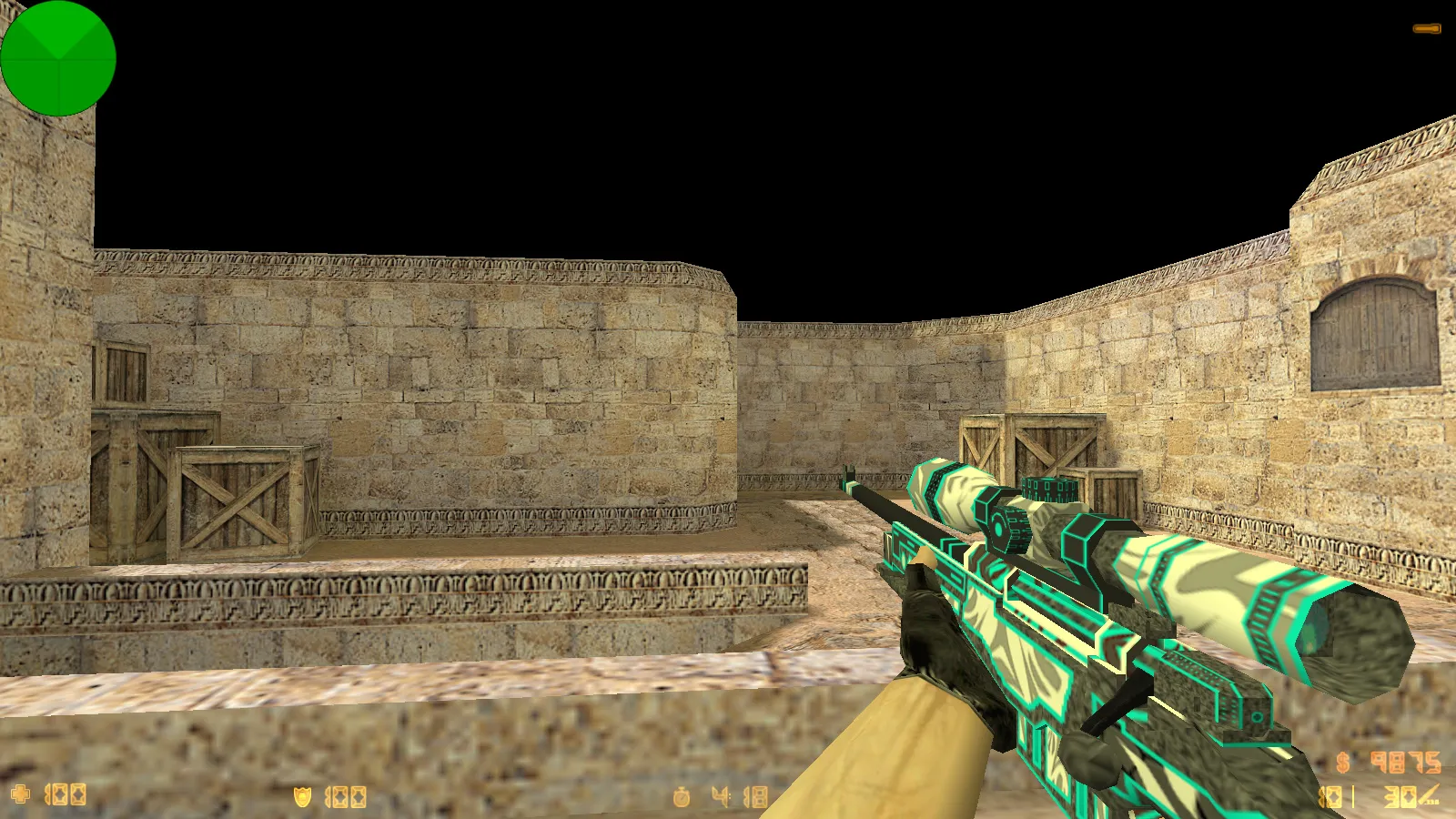 Скриншот CS 1.6 от Shunchaki PRO: блогерская сборка с 6 аддонами, темной темой меню и скинами для FPS