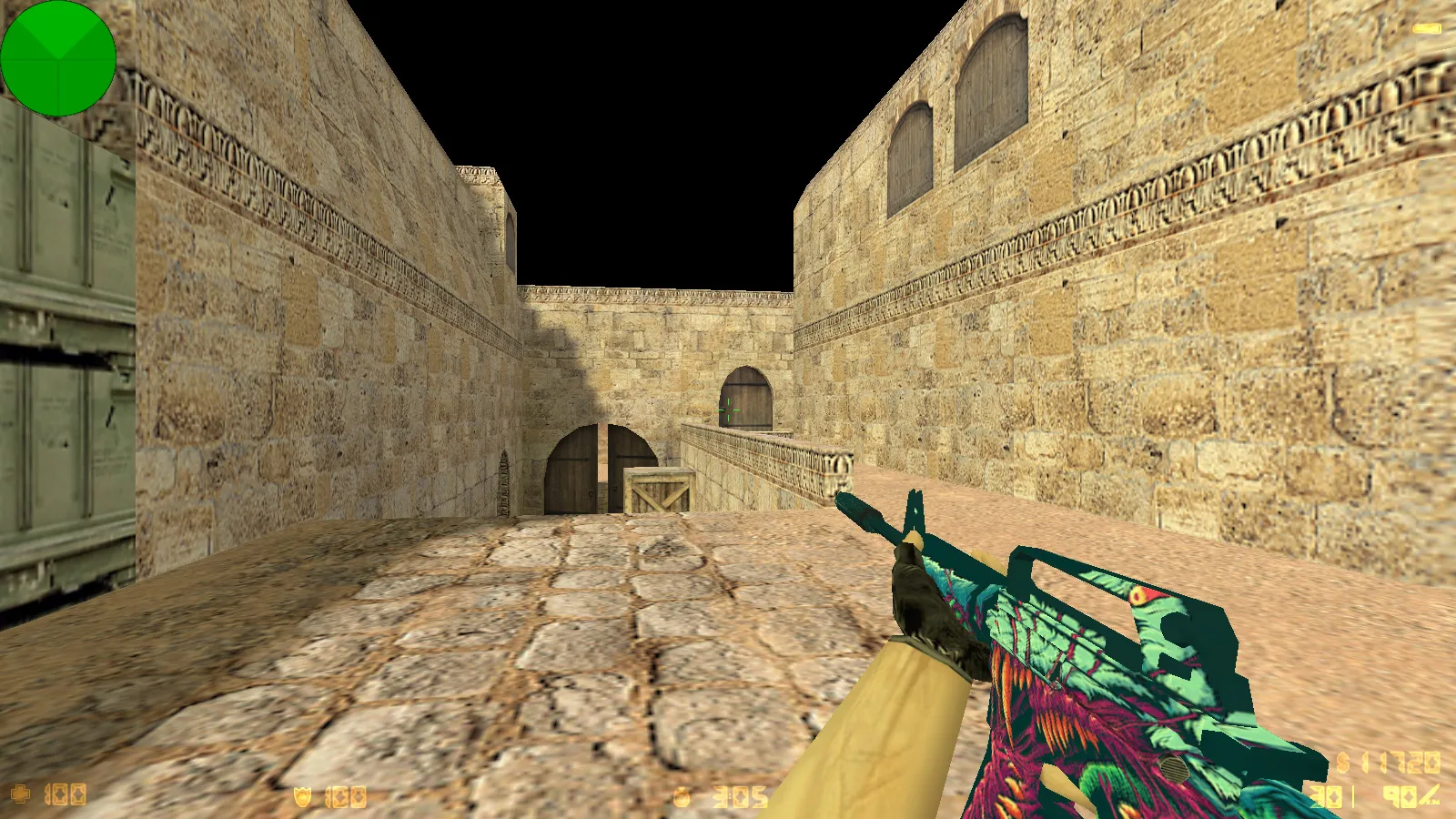 Скриншот  CS 1.6 от Shunchaki PRO: блогерская сборка с 6 аддонами, темной темой меню и скинами для FPS