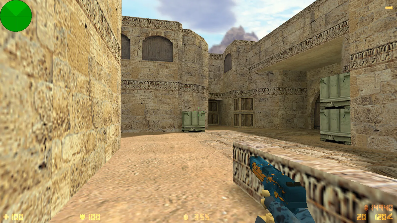 Скриншот  CS 1.6 от SinwiX: блогерская сборка с 6 нововведениями, серое меню, скины с синими перчатками и оптимизированный конфиг