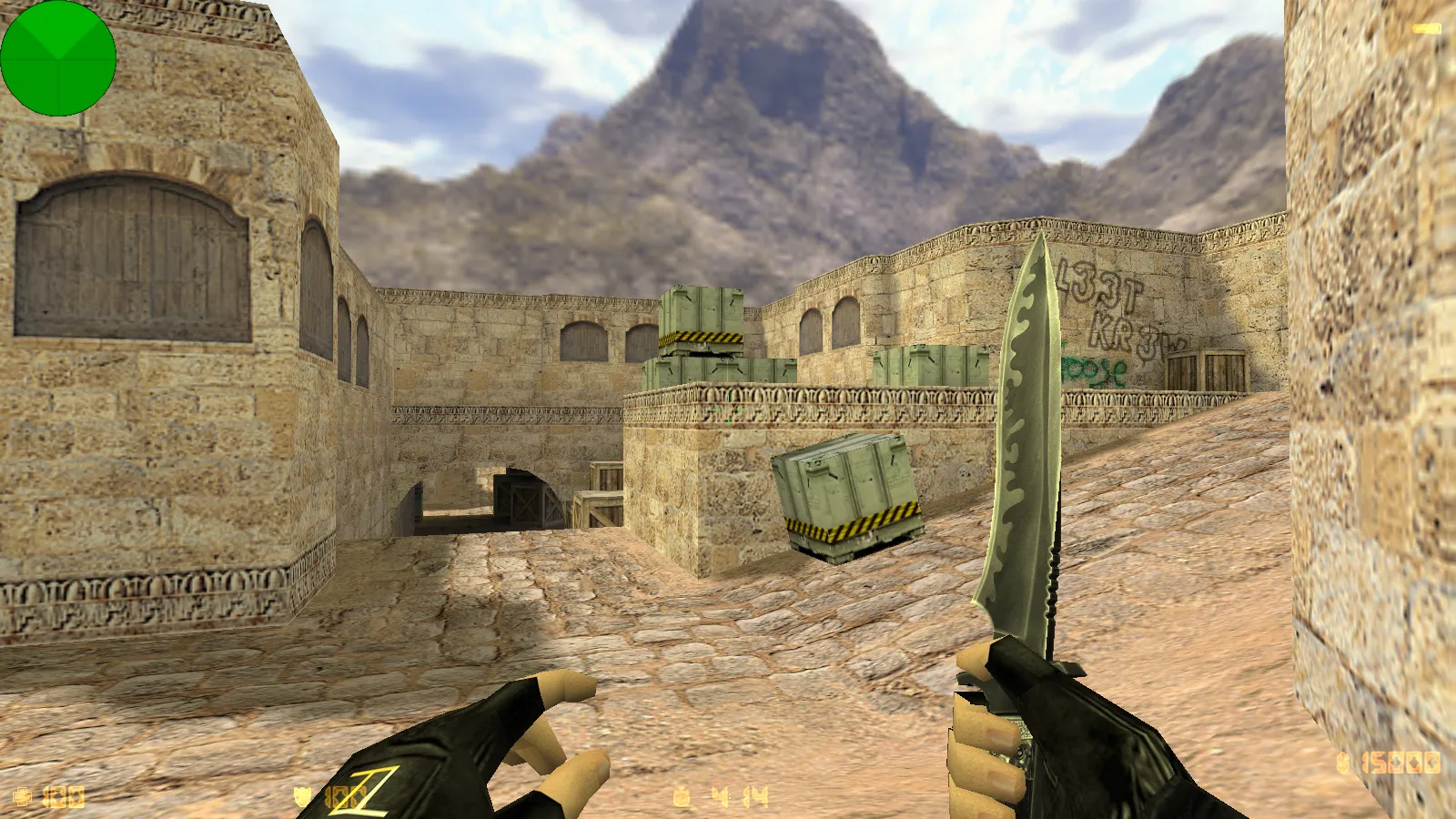 Скриншот CS 1.6 от Skrudgemode (skrudge HEEE): черное меню, 5 апгрейдов, закат для дед инсайда и оптимизированный config.cfg