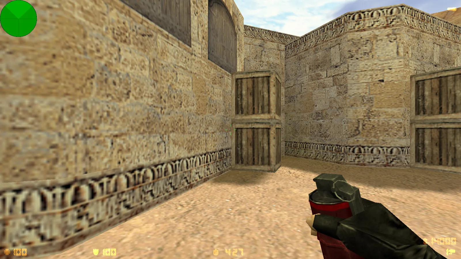 Скриншот CS 1.6 от Skrudgemode (skrudge HEEE): черное меню, 5 апгрейдов, закат для дед инсайда и оптимизированный config.cfg