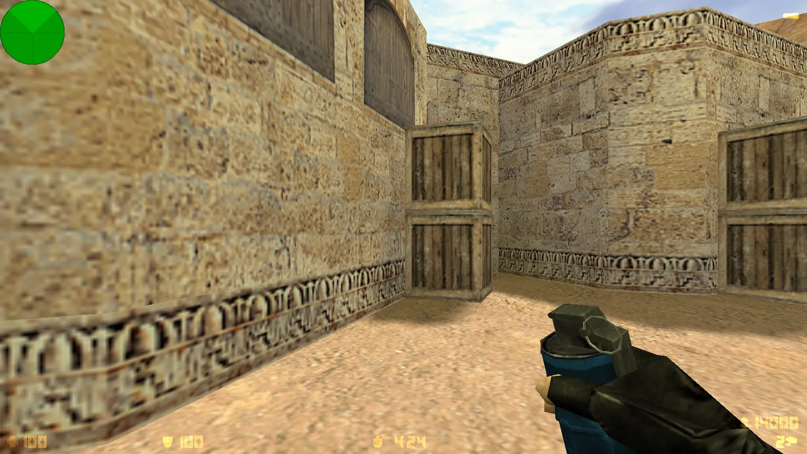 Скриншот CS 1.6 от Skrudgemode (skrudge HEEE): черное меню, 5 апгрейдов, закат для дед инсайда и оптимизированный config.cfg