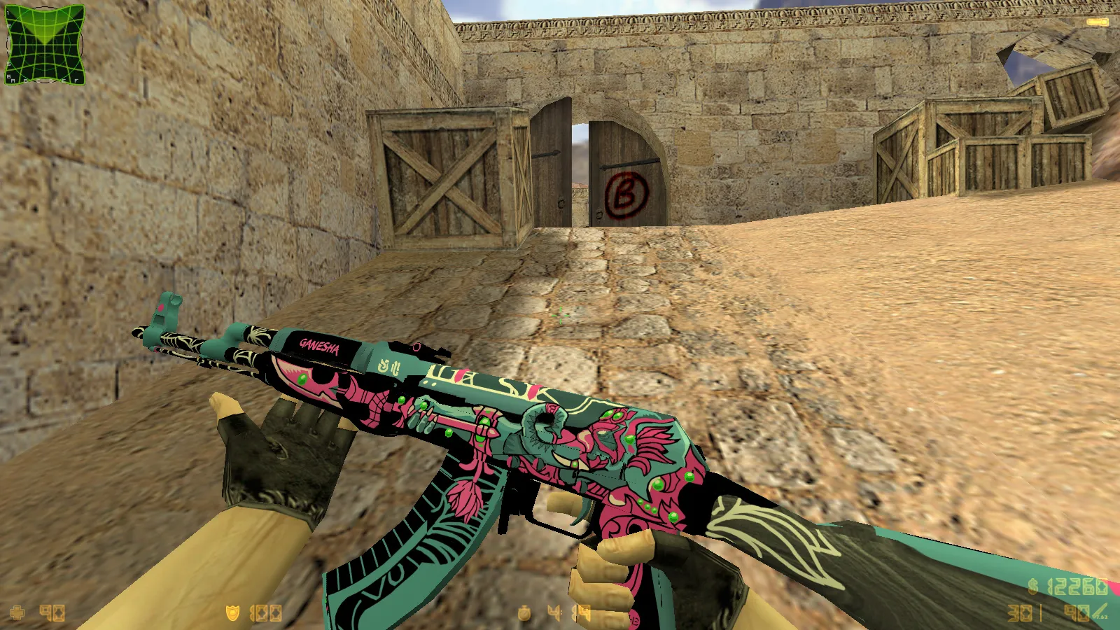 Скриншот CS 1.6 от Smike Show: сборка ccET, 8 улучшений, 12 скинов, красно/синие модели, темная тема меню и оптимизированный config