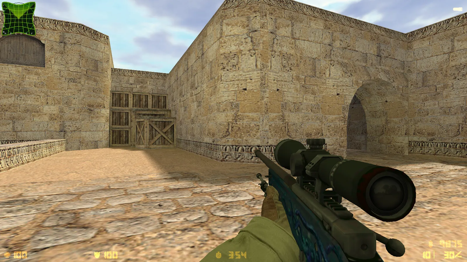 Скриншот  CS 1.6 от Smike Show: сборка ccET, 8 улучшений, 12 скинов, красно/синие модели, темная тема меню и оптимизированный config