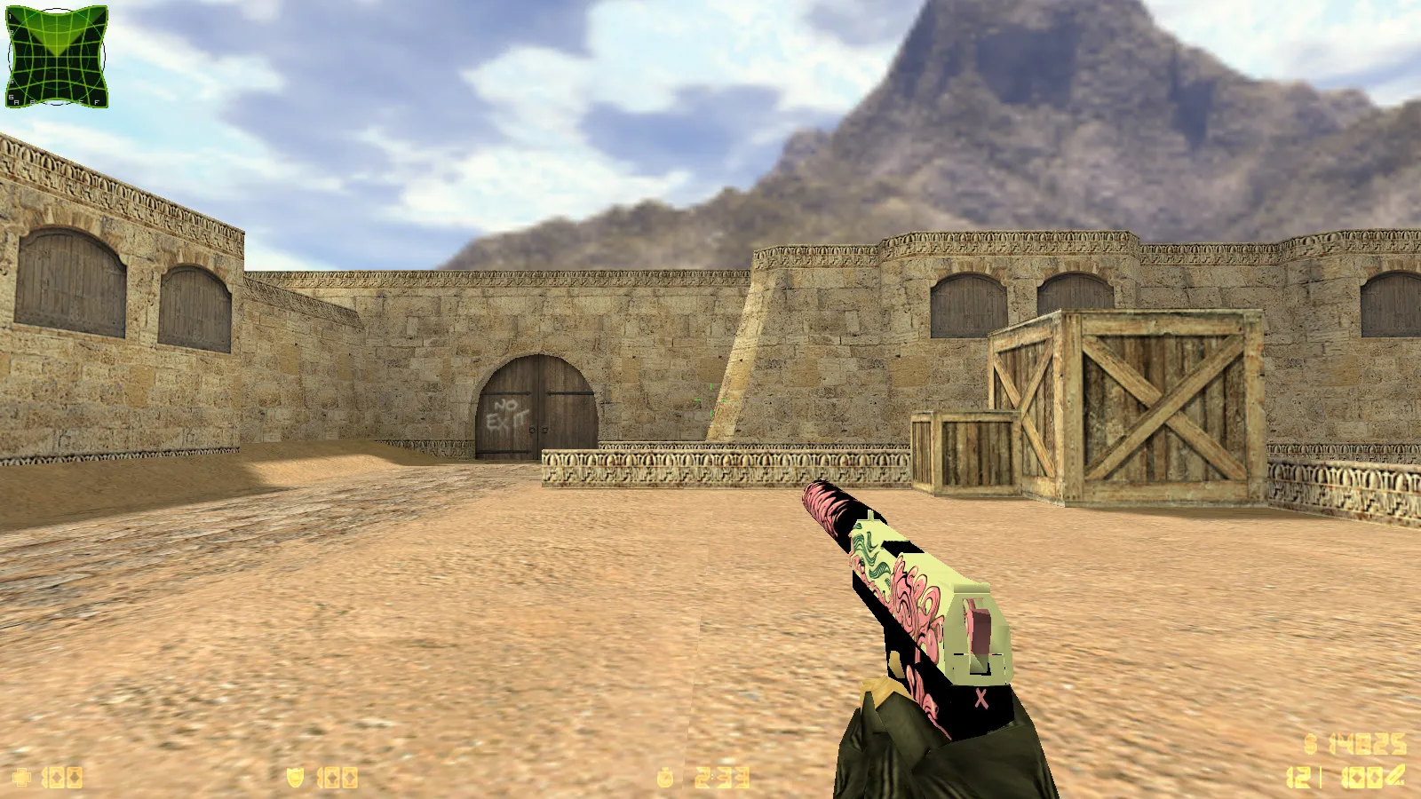 Скриншот  CS 1.6 от Smike Show: сборка ccET, 8 улучшений, 12 скинов, красно/синие модели, темная тема меню и оптимизированный config