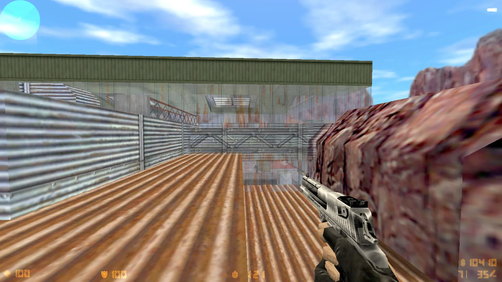 Скриншот  CS 1.6 с прозрачными стенами для прострелов: тренировка aim, изучение простреливаемых зон на de_dust2, de_inferno, de_nuke, de_train